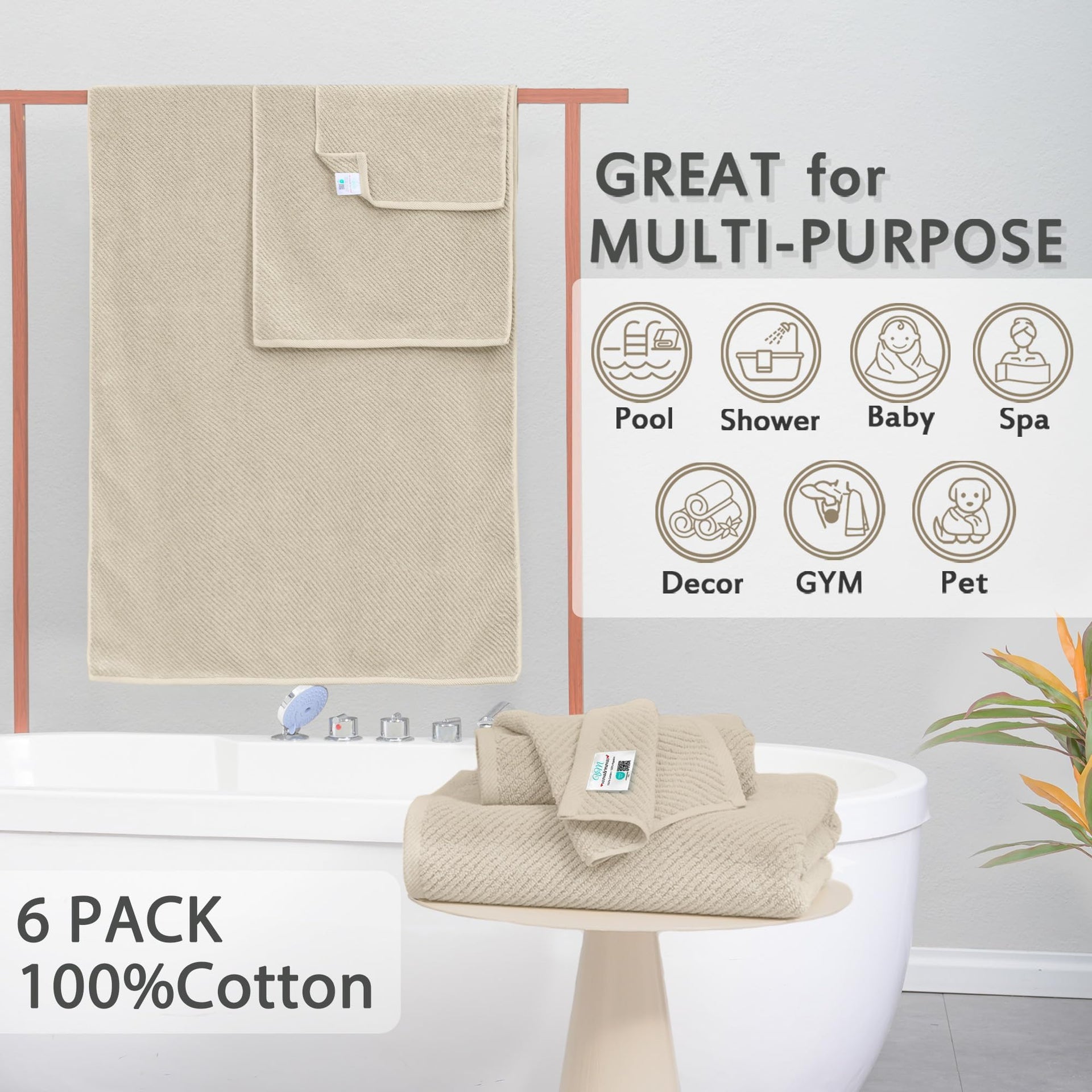 6PC Towel Set (6 Count)