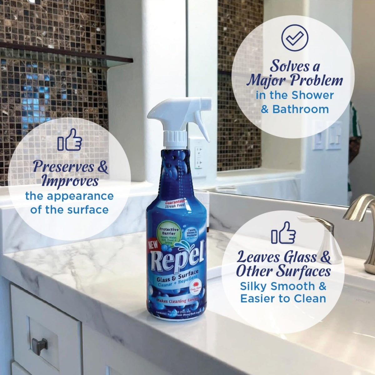 REPEL Glass & Surface Cleaner 32 fl. oz. (96 Fl Oz )