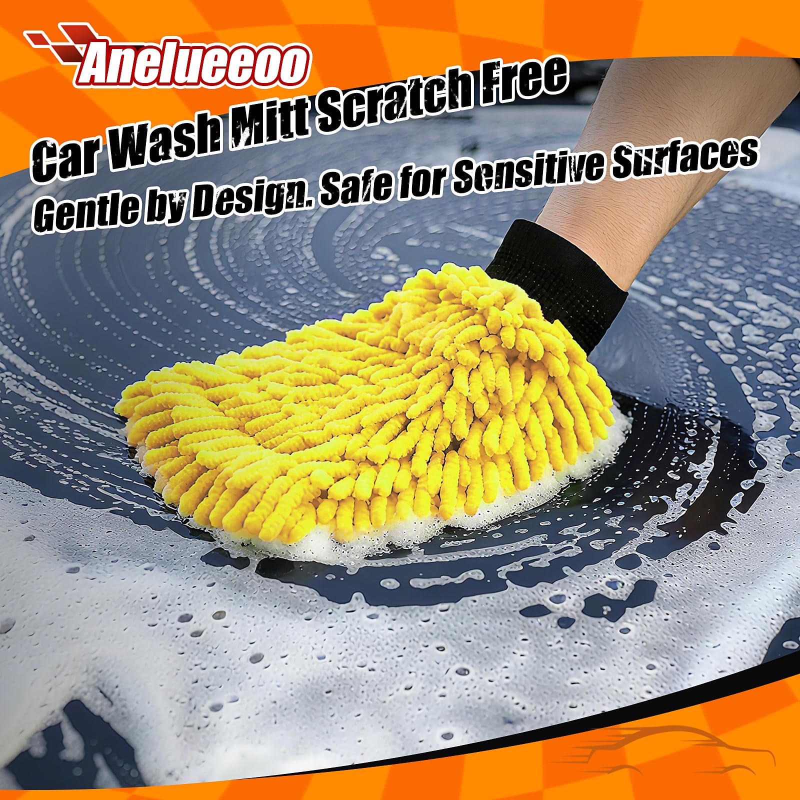 Car Wash Mitt Microfiber (4 Count)