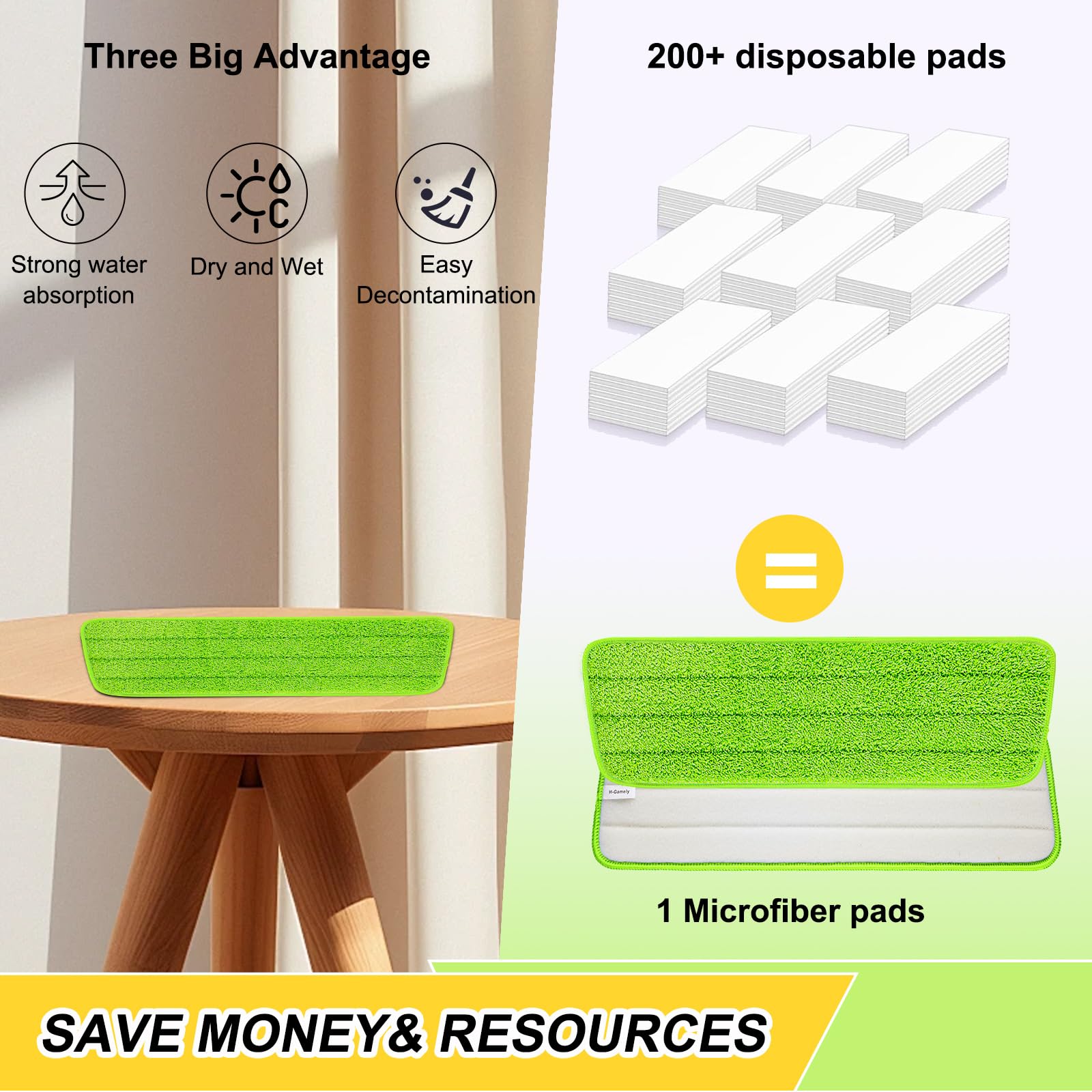 16.5 Inch Reusable Mop Pads Microfiber Spray Mop Replacement Heads for Wet