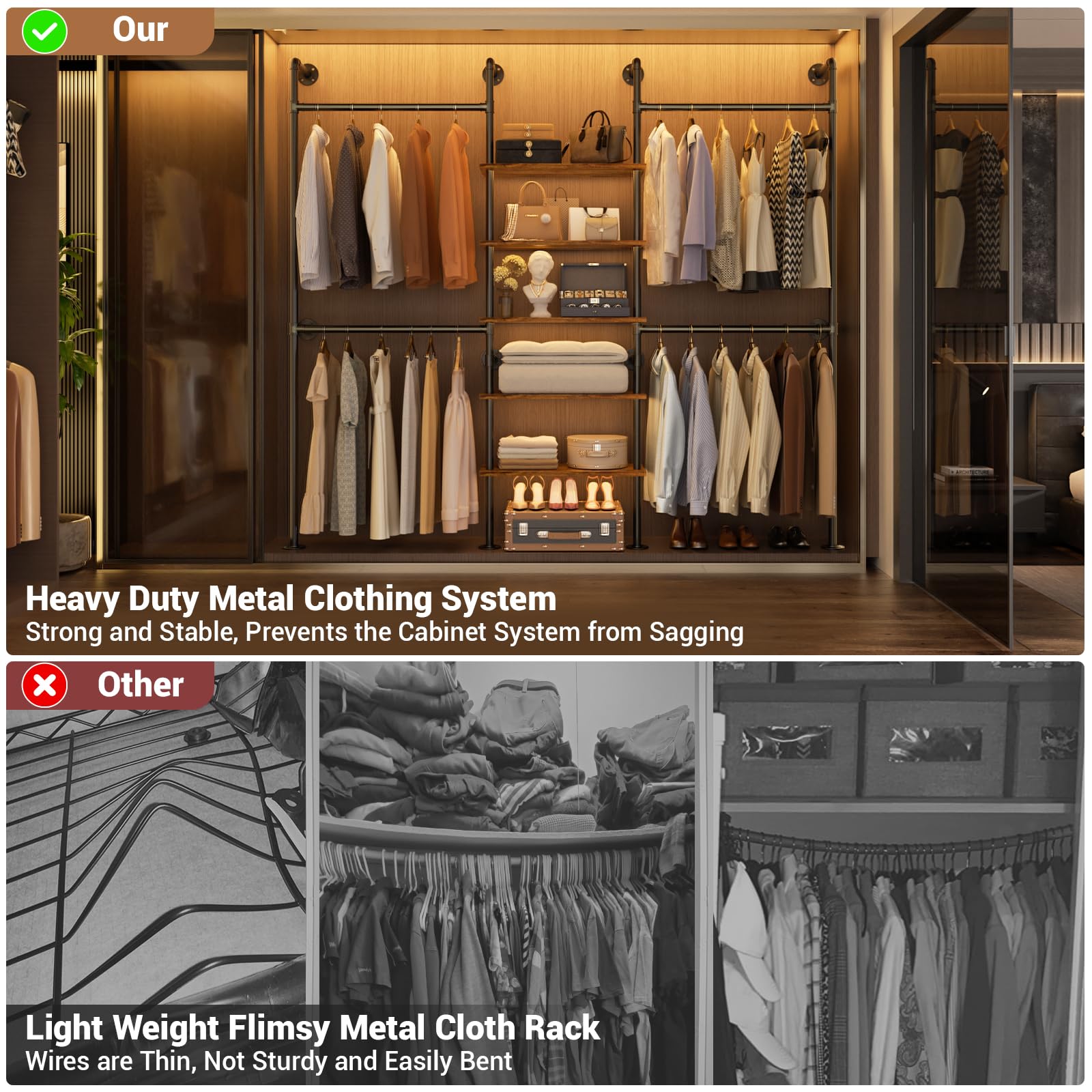 Industrial Pipe Clothing Rack