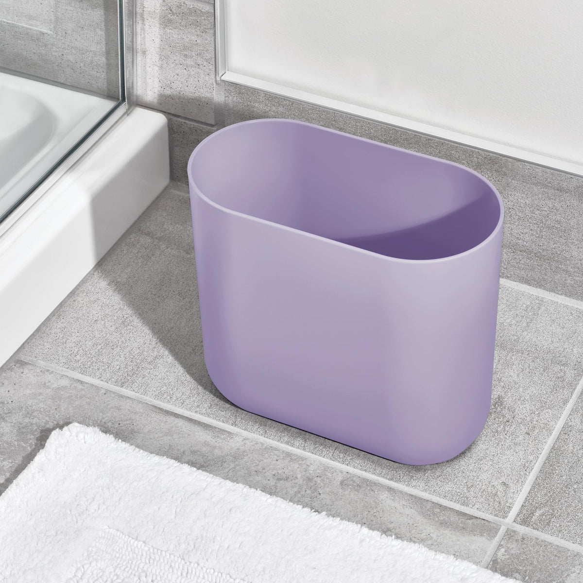 Small Slim Plastic Bathroom Trash Can