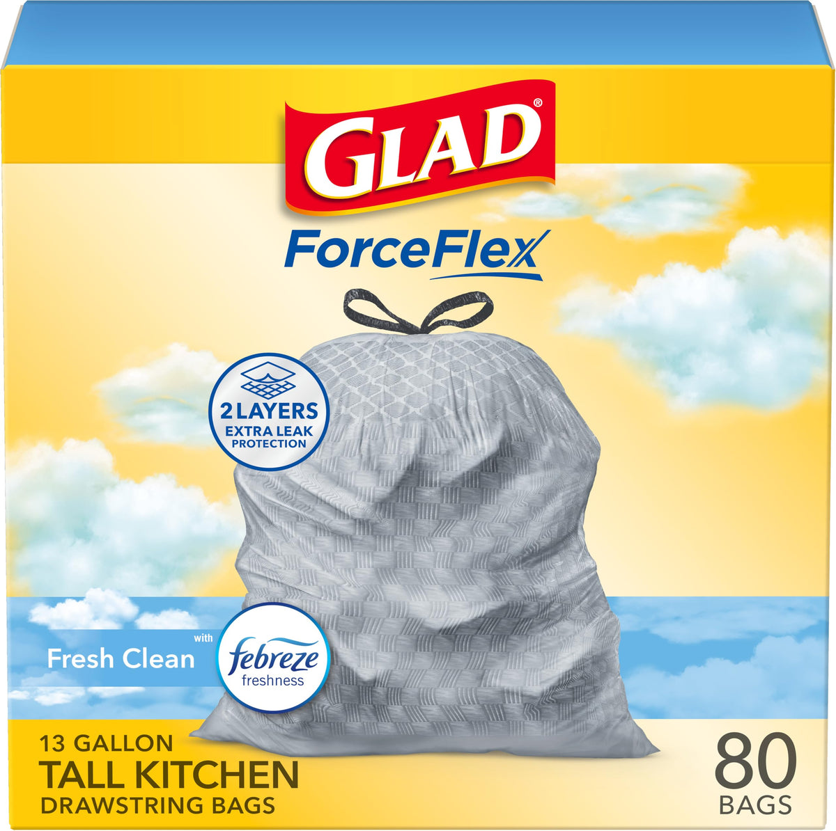 Trash Bags ForceFlex Tall Garbage Bags (80 Count)
