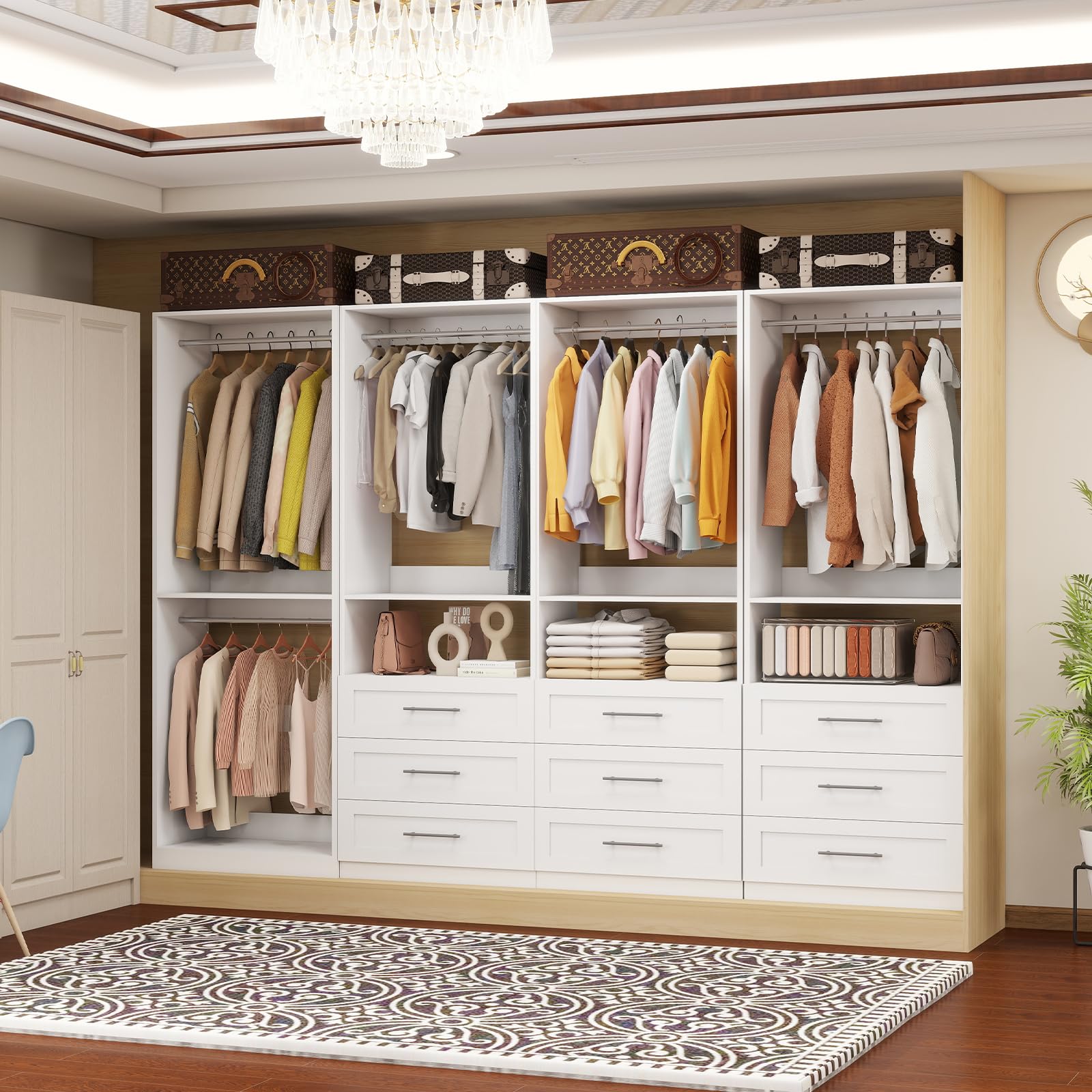 Closet System with 9 Drawers