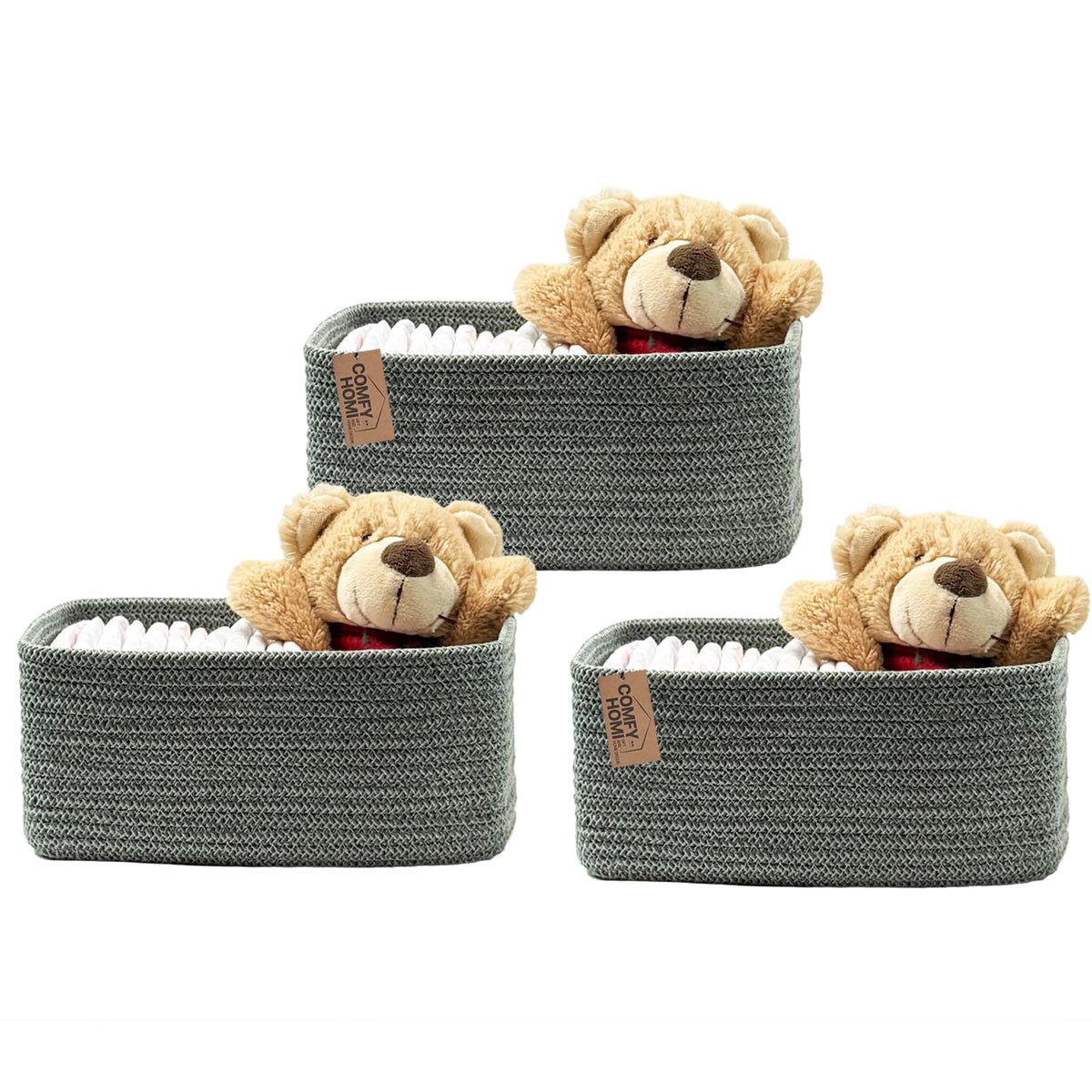 COMFY HOMI 11.5"x7.5"x4.7" Storage Baskets for Organizing (3 Count)