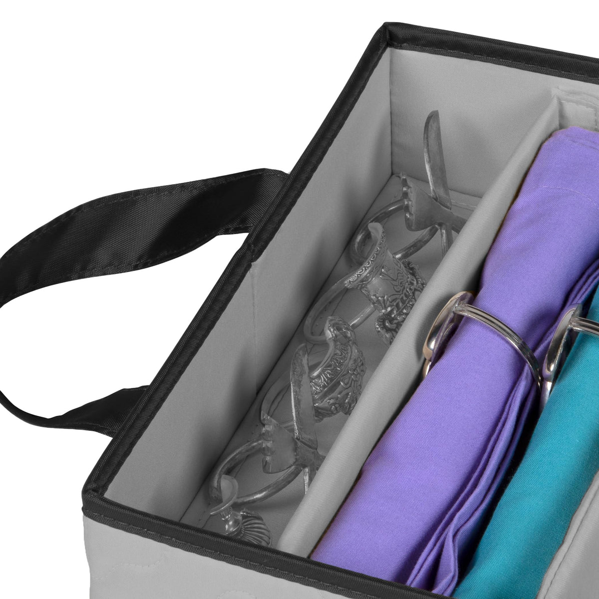 Flatware Storage Case 5 Compartments Silverware Container Box