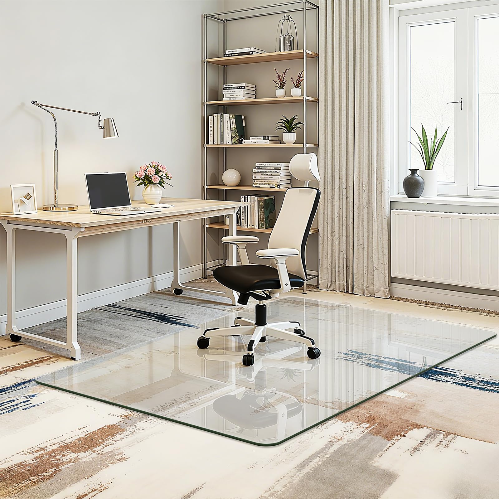 48"x72" Tempered Glass Chair Mat for Carpet & Hardwood Floors