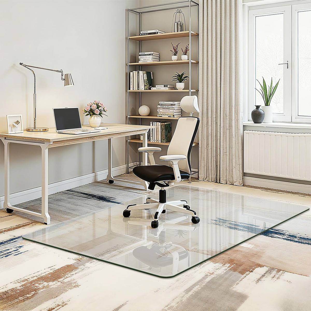 48"x72" Tempered Glass Chair Mat for Carpet & Hardwood Floors