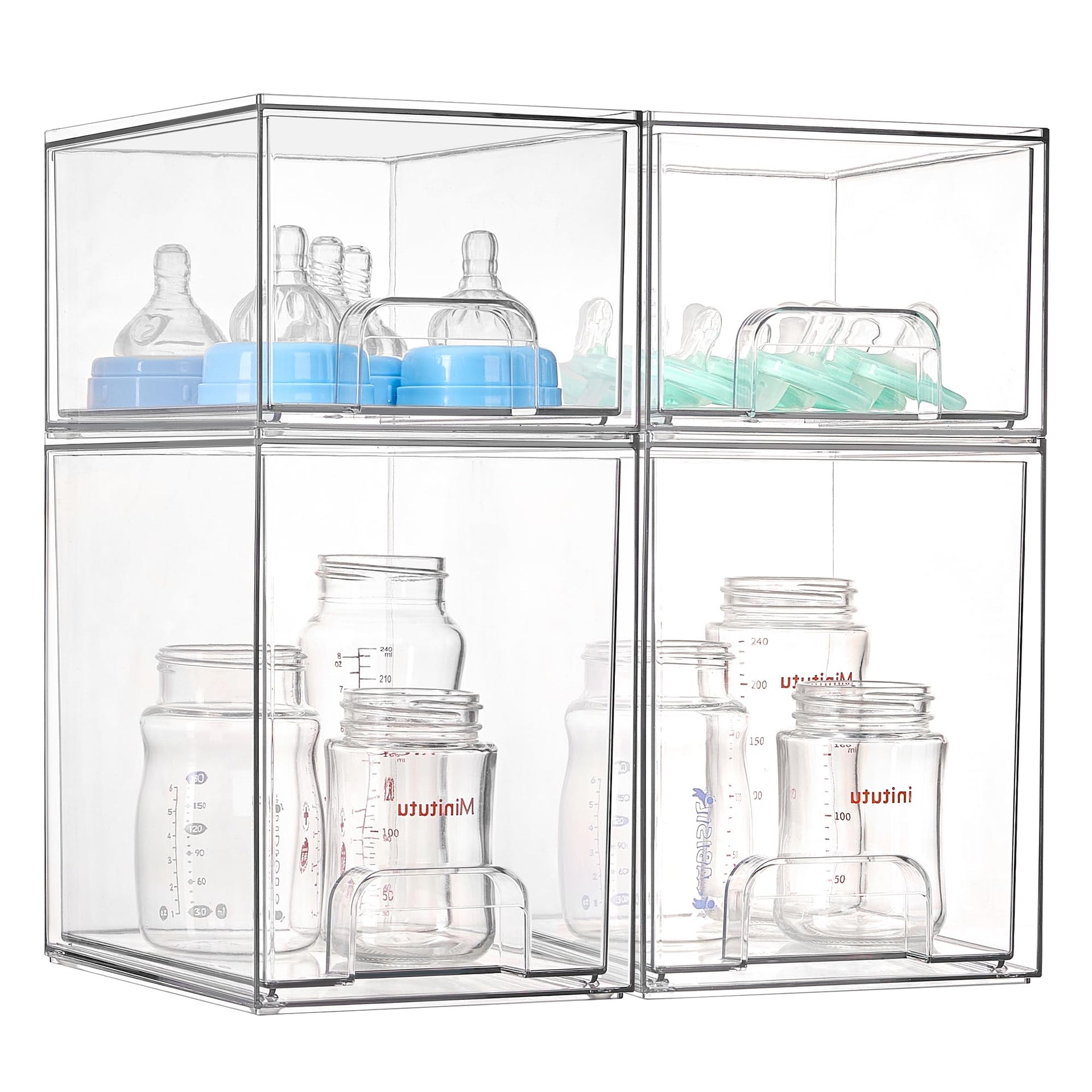 Clear Stackable Storage Drawers Set of 4 (4 Count)