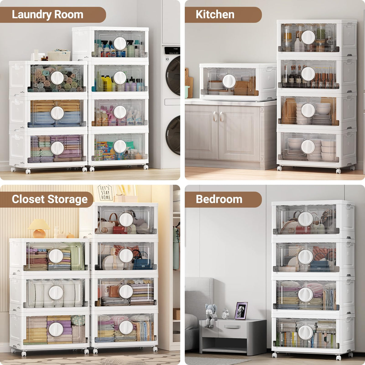 480Qt Lockable Stackable Storage Bins with Lids (4 Count)