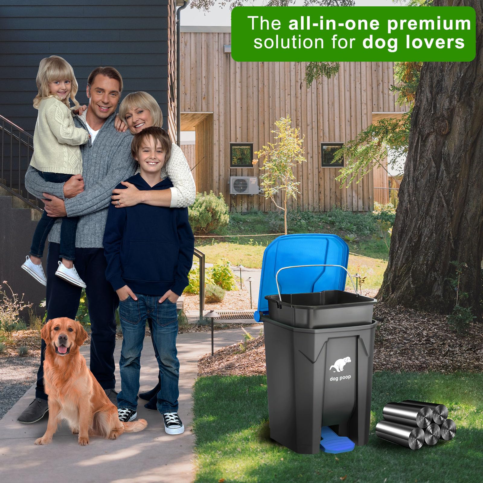 Dog Poop Trash Can Outside (100 Count)