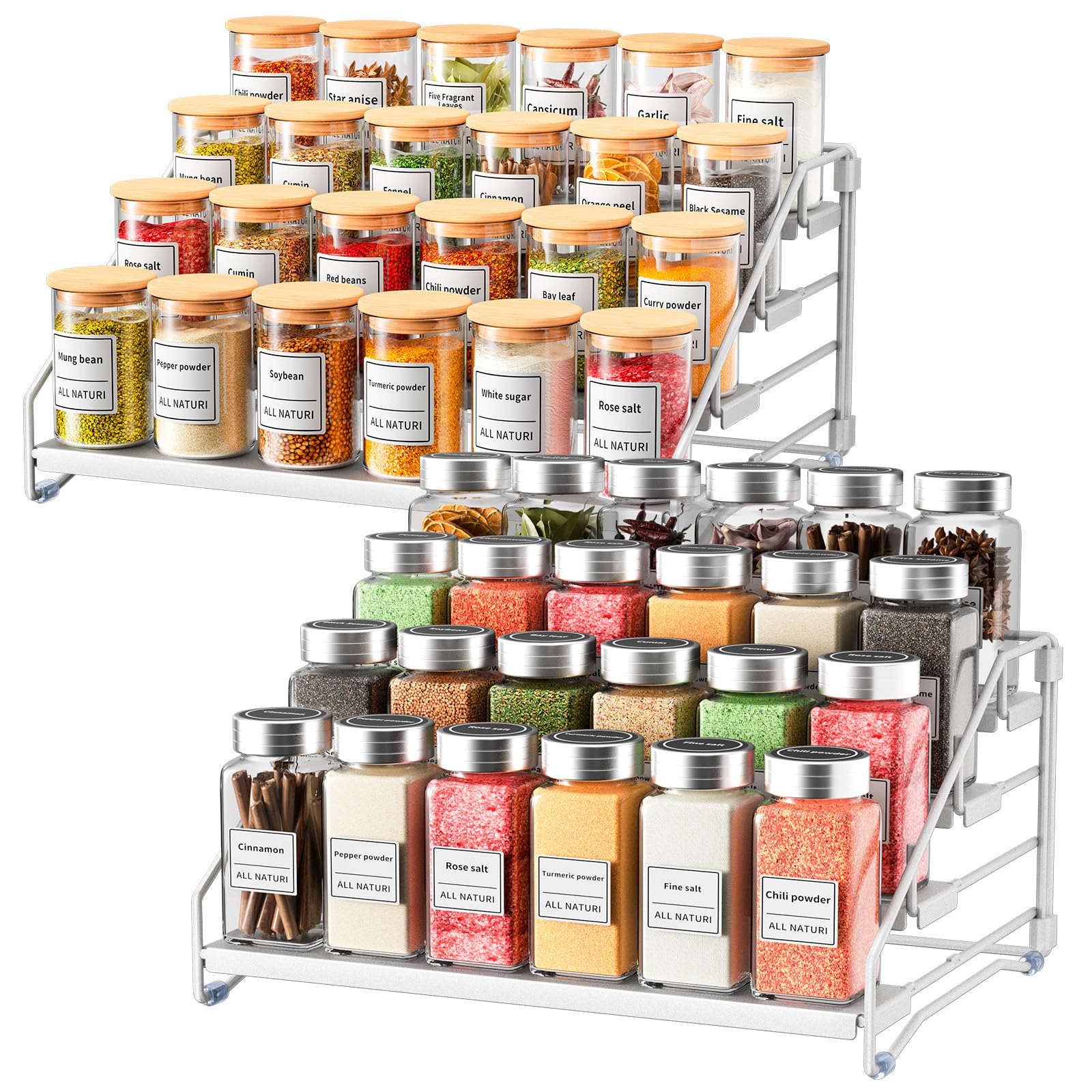 2 Pack Spice Rack Organizer for Cabinet