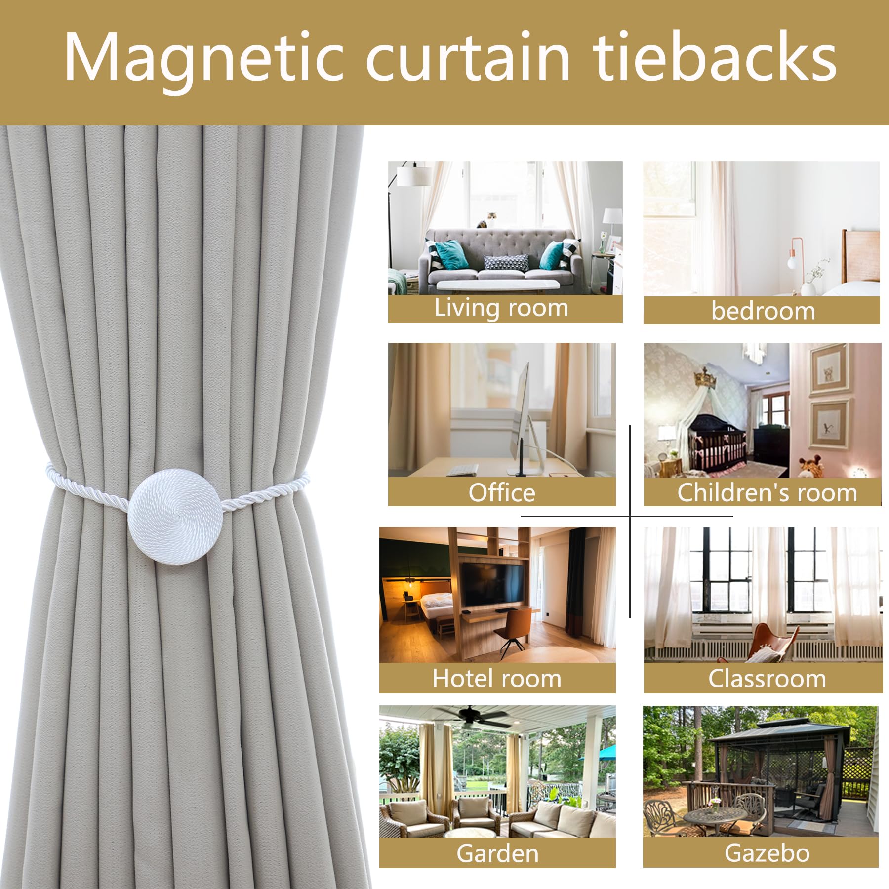 Magnetic Curtain Tiebacks (4 Count)
