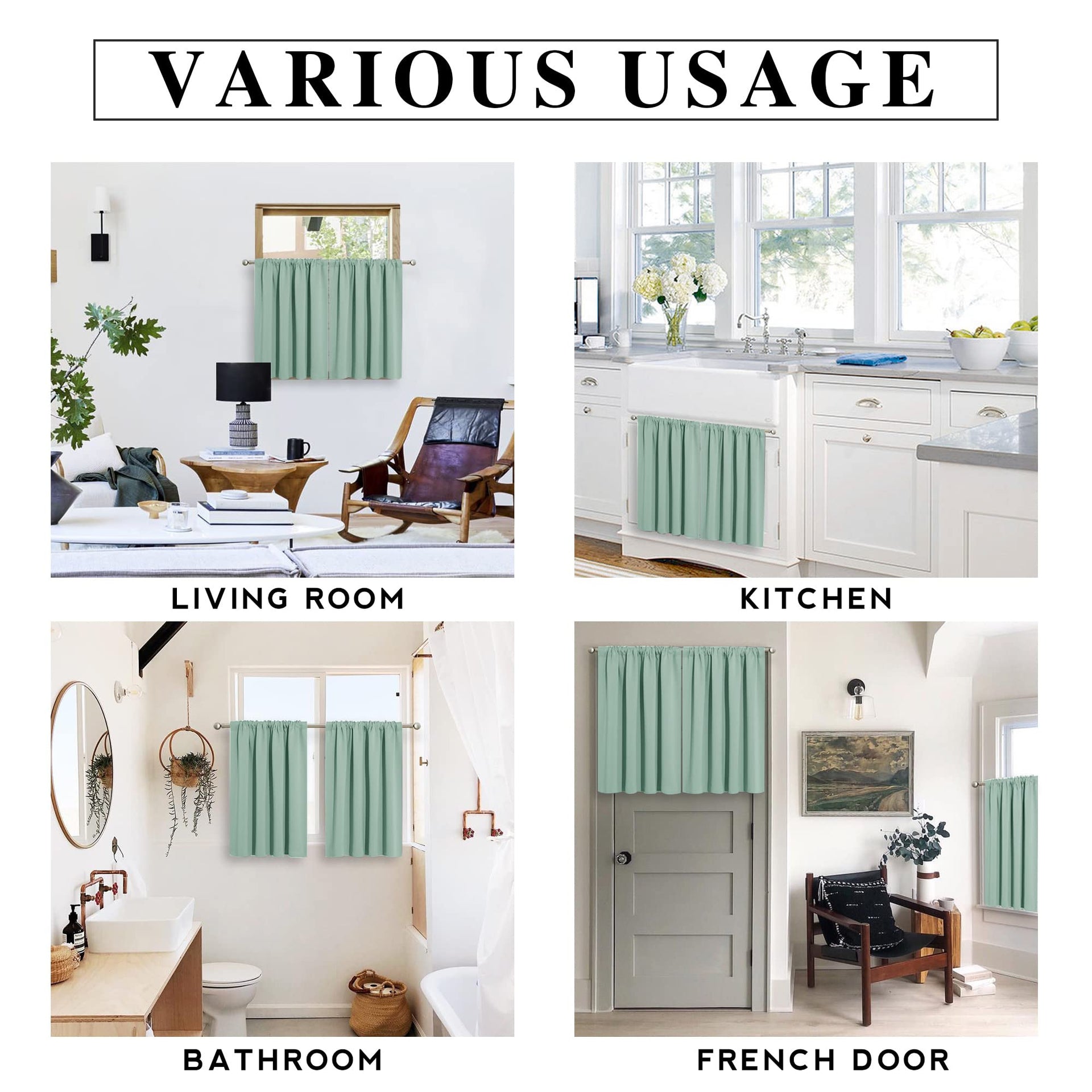 Cafe Blackout Curtains 30 inch Length