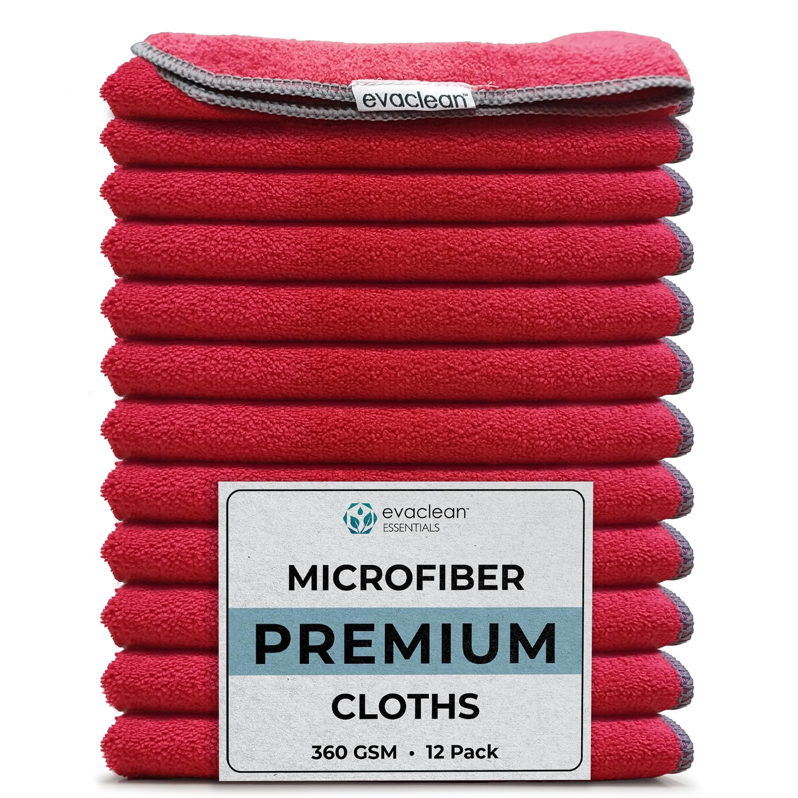 Premium Microfiber Cleaning Cloth 16"x16" (12 Count)