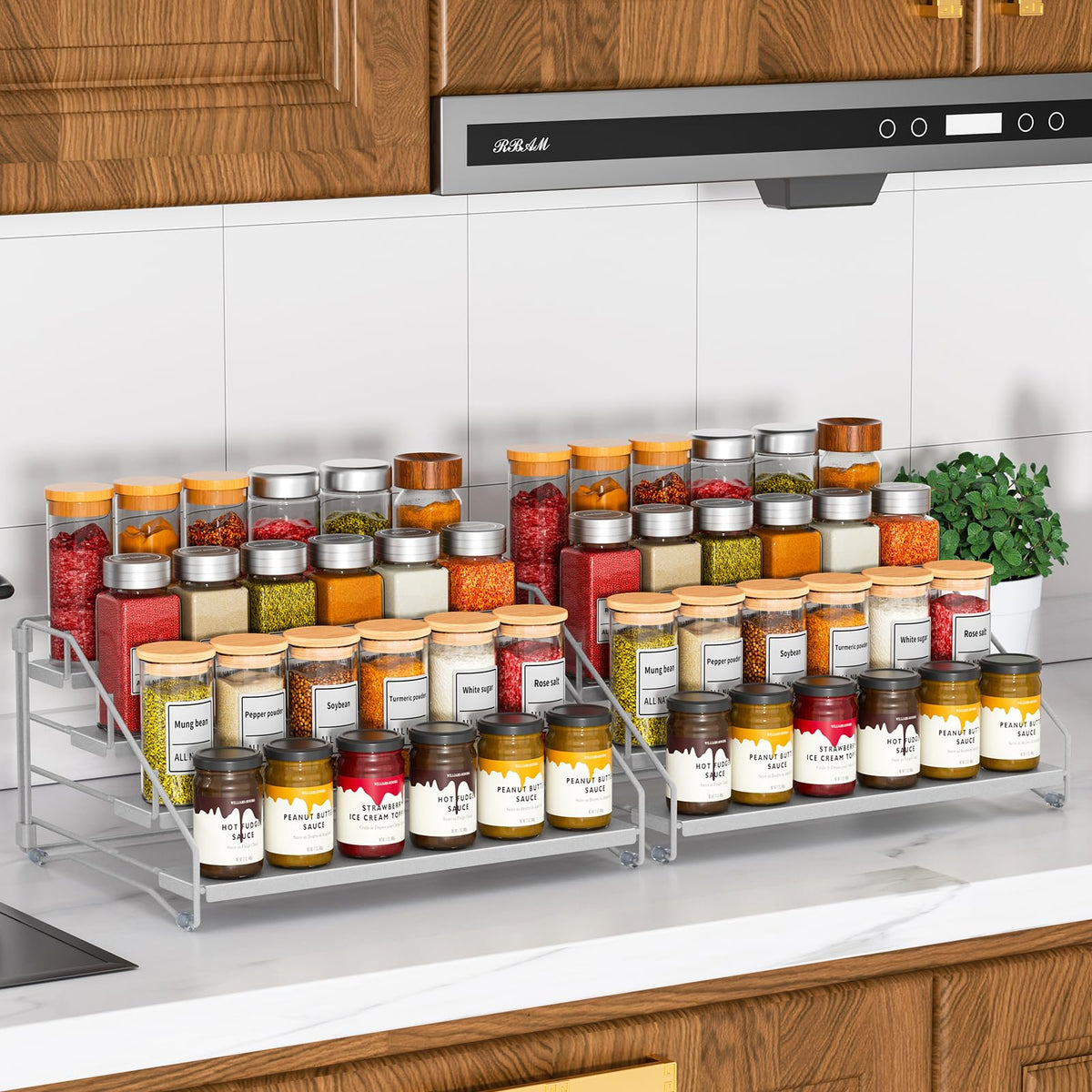2 Pack Spice Rack Organizer for Cabinet