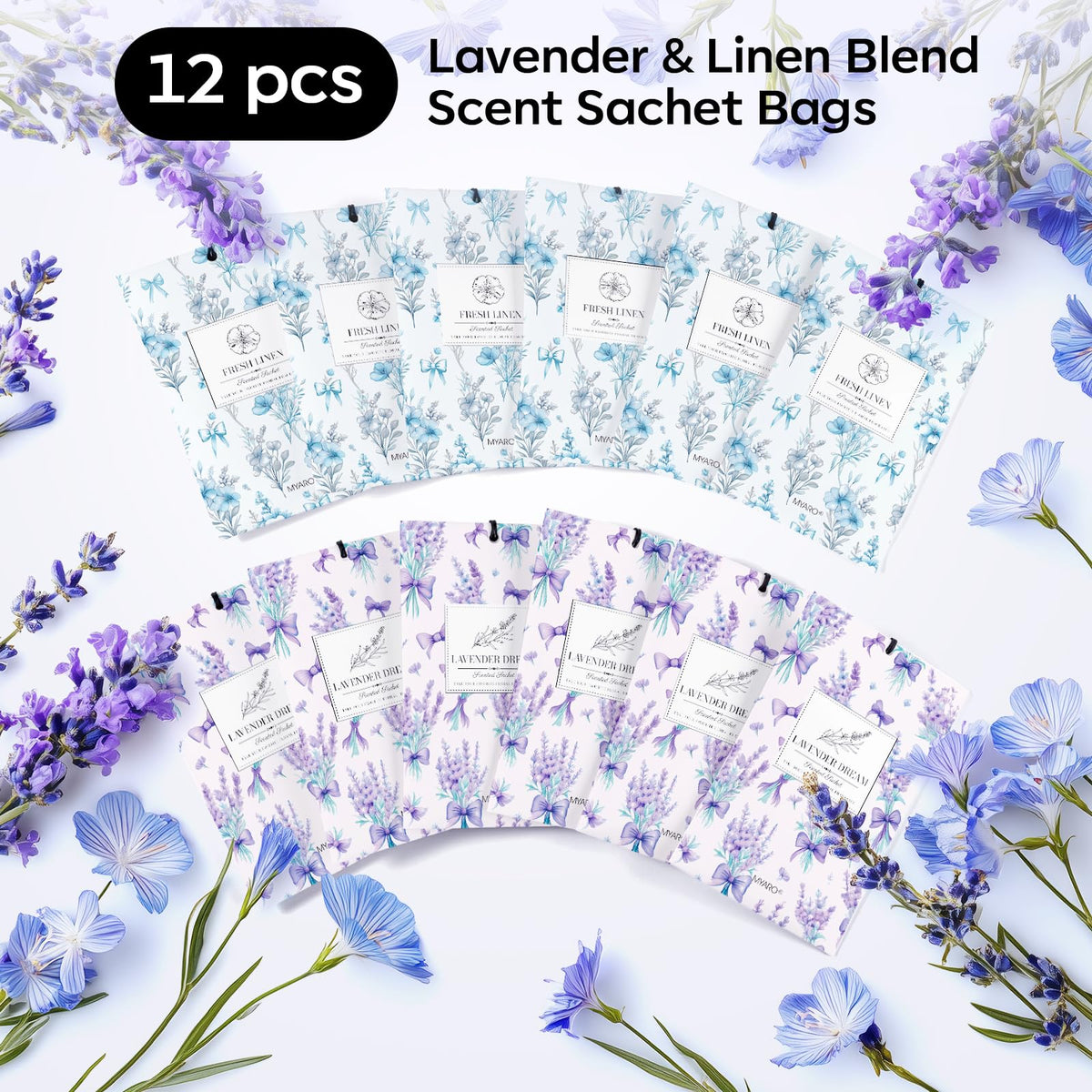 20Pcs Lavender Linen Scented Sachets (20 Count)