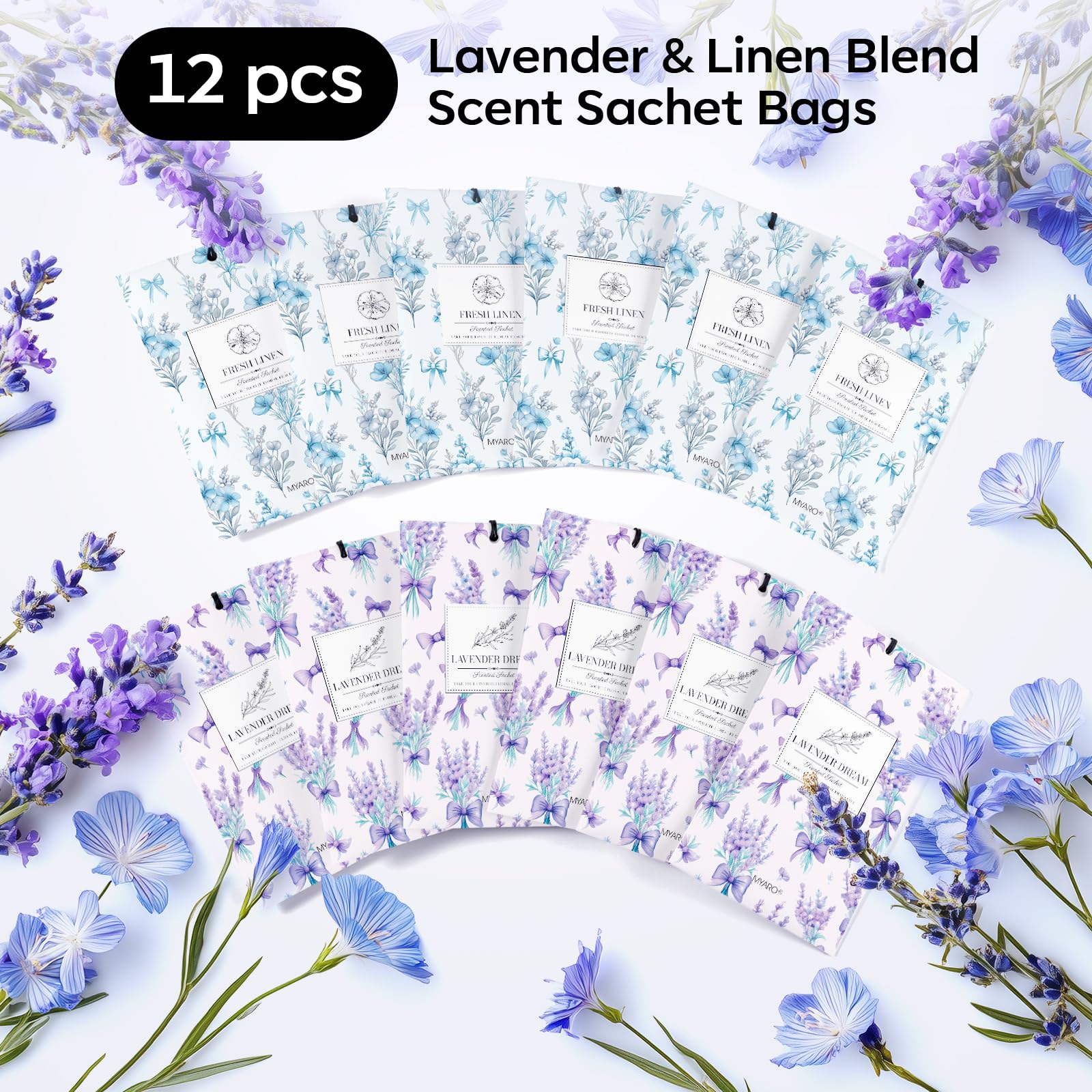 20Pcs Lavender Linen Scented Sachets (20 Count)
