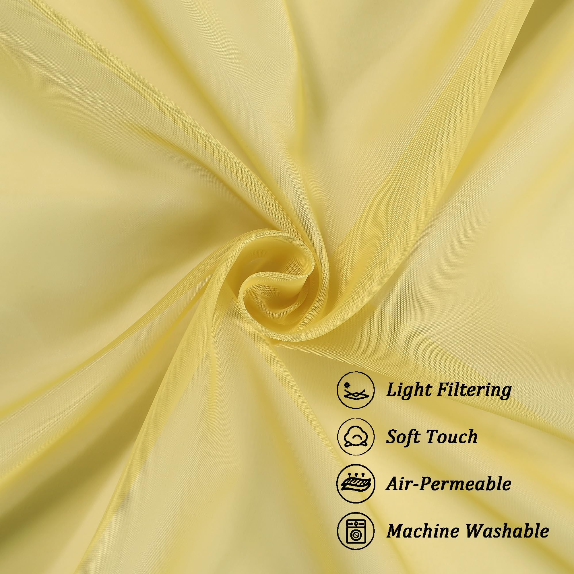 Mustard Yellow Sheer Valances for Windows (2 Count)
