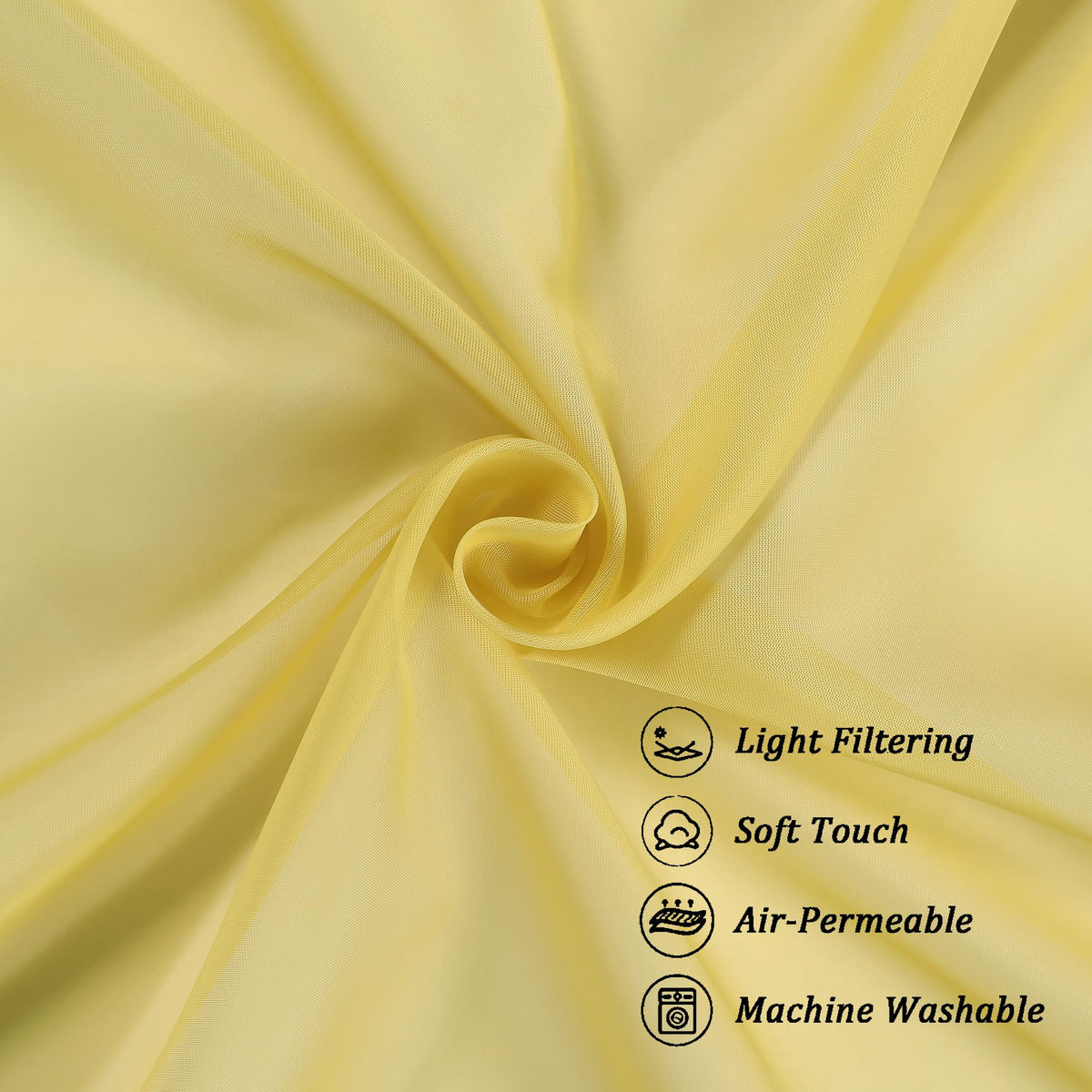 Mustard Yellow Sheer Valances for Windows (2 Count)