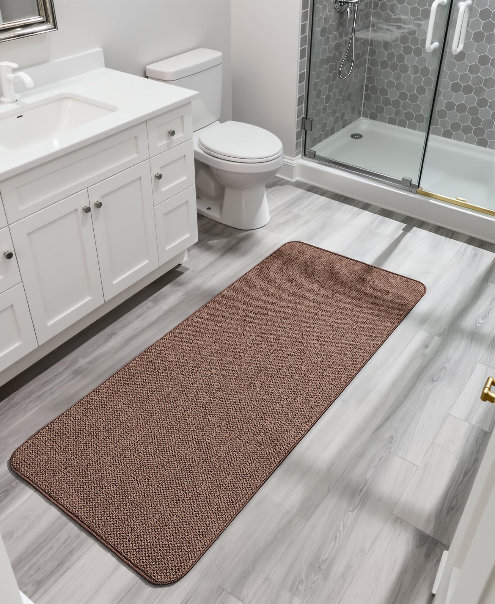 Bath Mat Ultra Thin Bathroom Runner Rugs (12 Sq Ft)