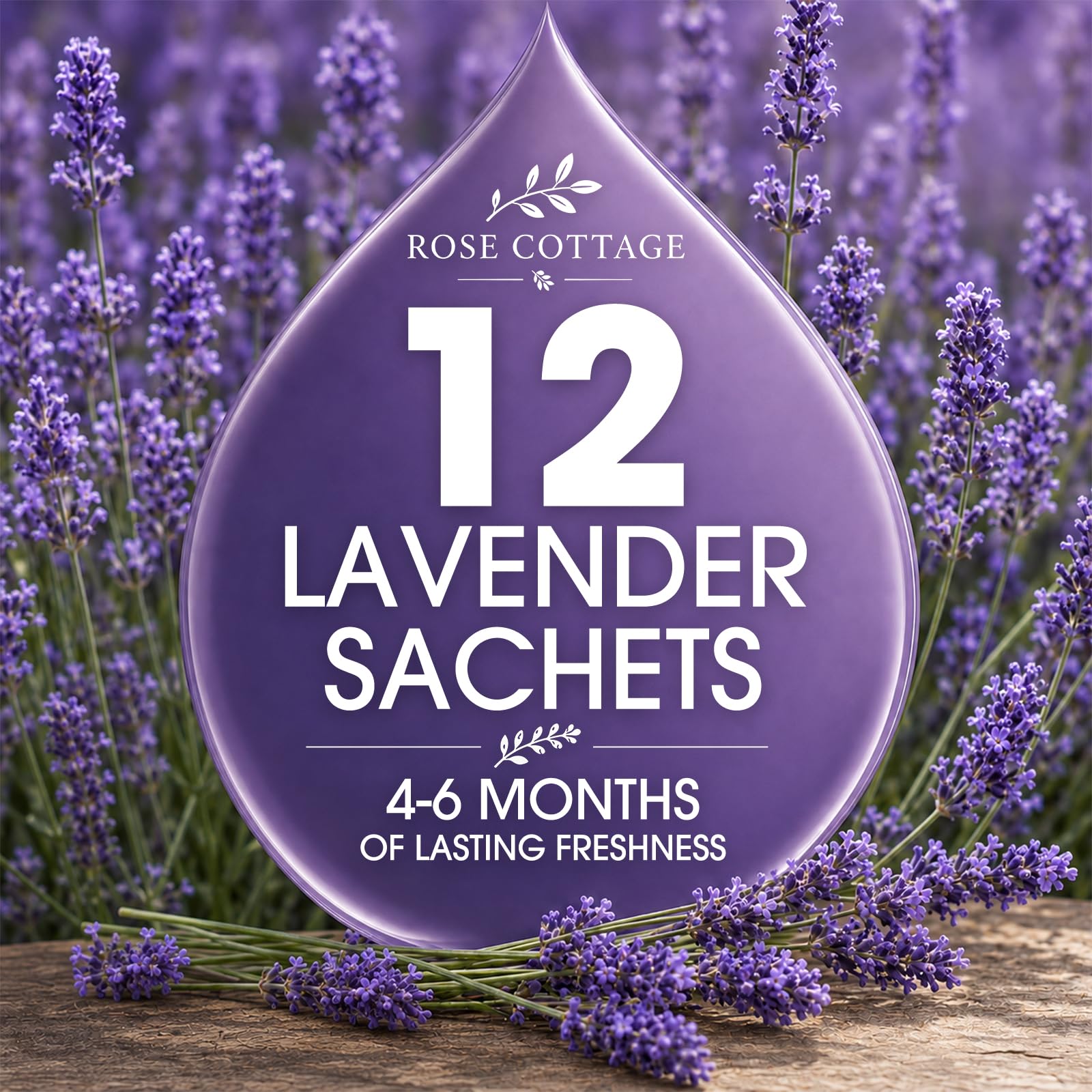 Large 12 Packs Lavender Hanging Scented Sachets Long (12 Count)
