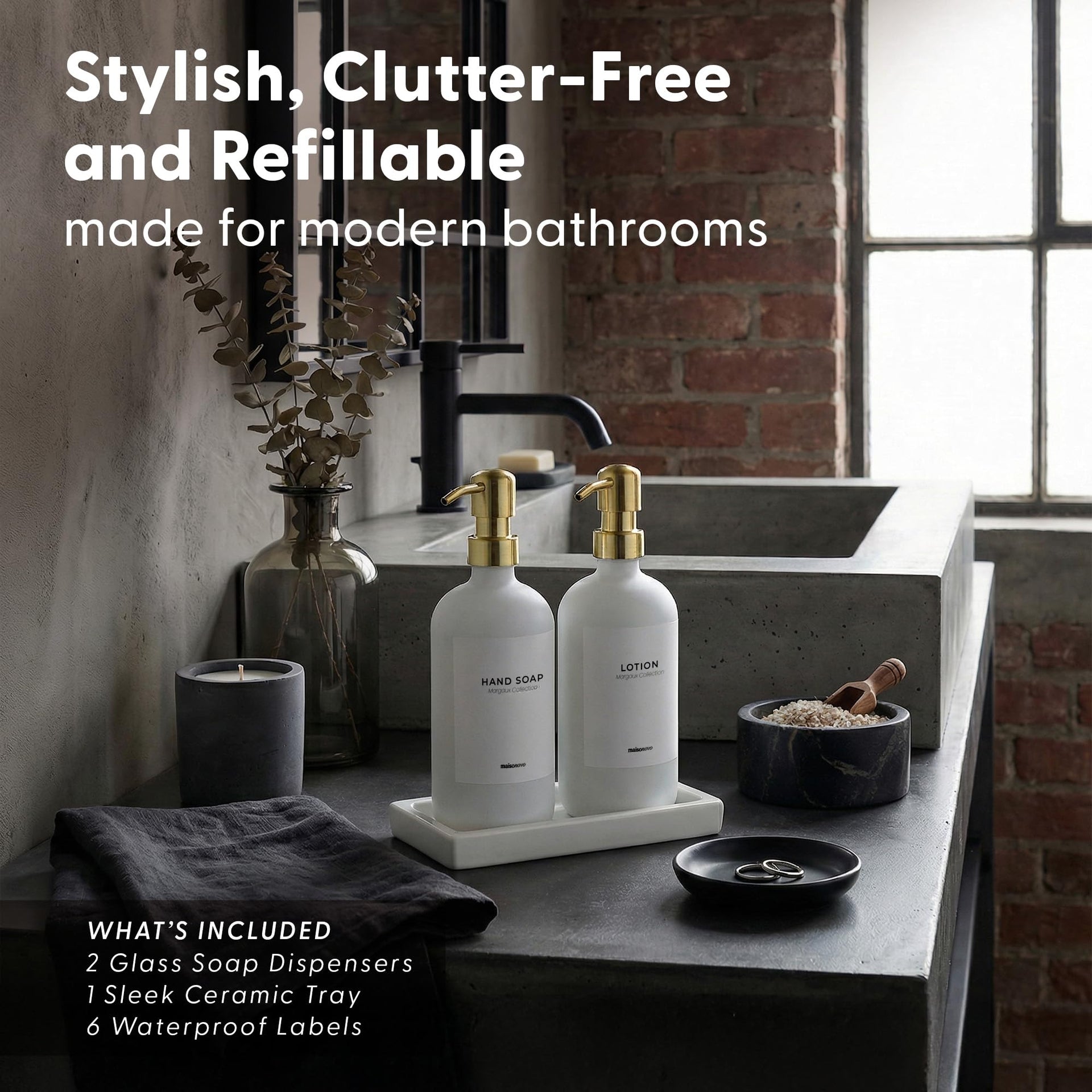 Bathroom Soap Dispenser Set (3 Count)