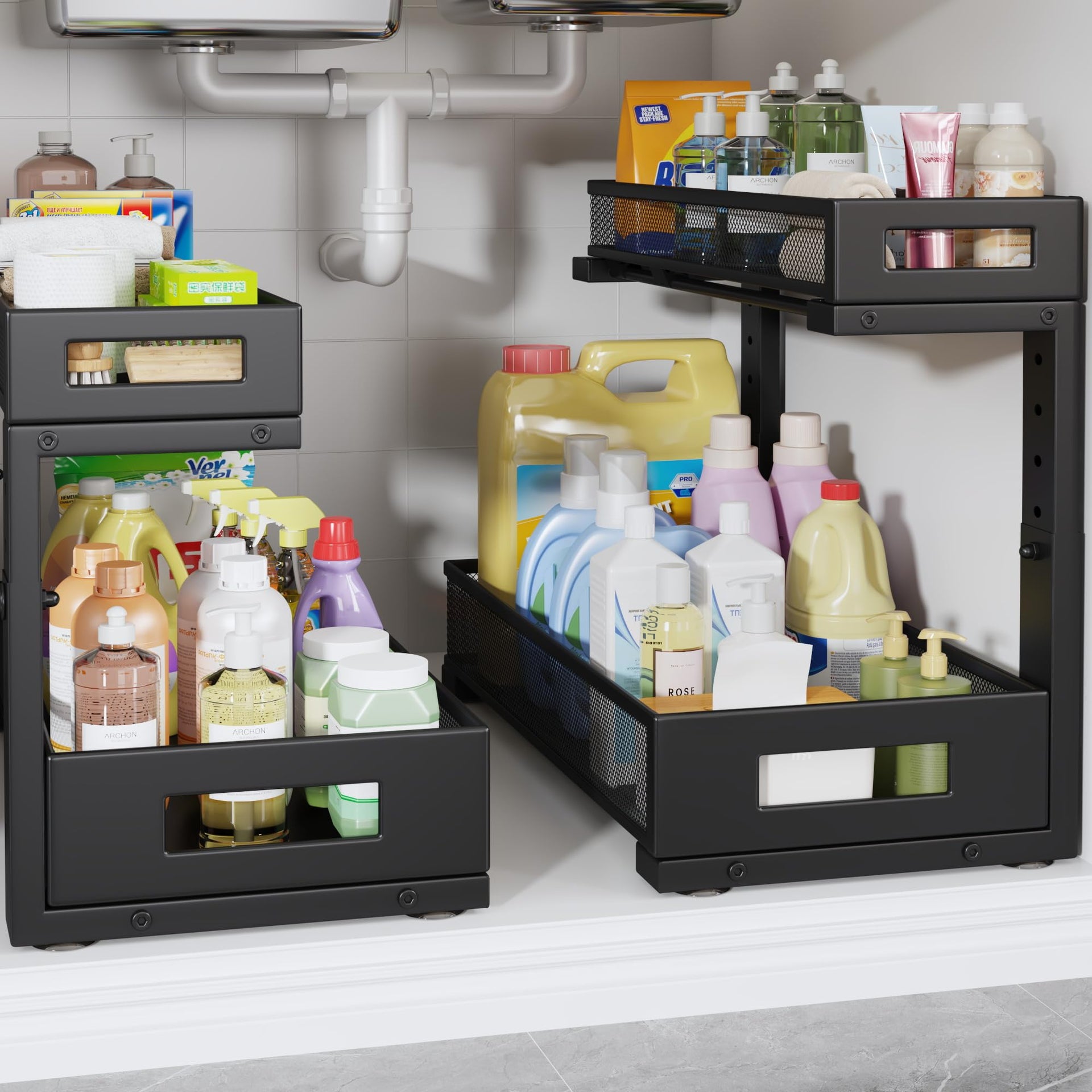 2 Pack 17IN Depth Under Sink Storage Organizer (2 Count)