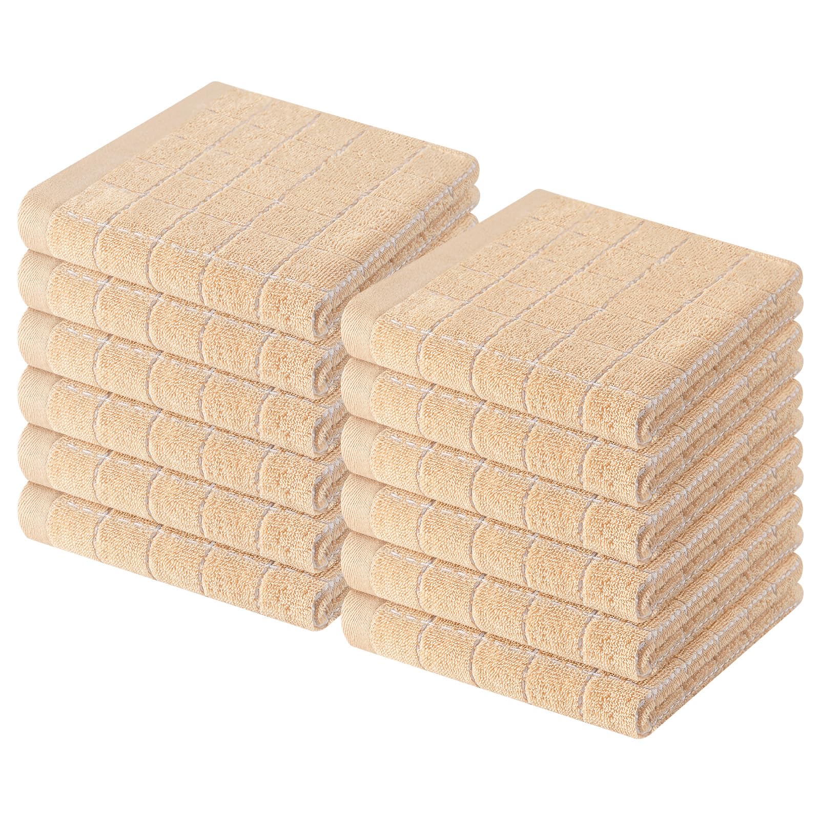 100% Cotton Terry Kitchen Dish Cloths (12 Count)