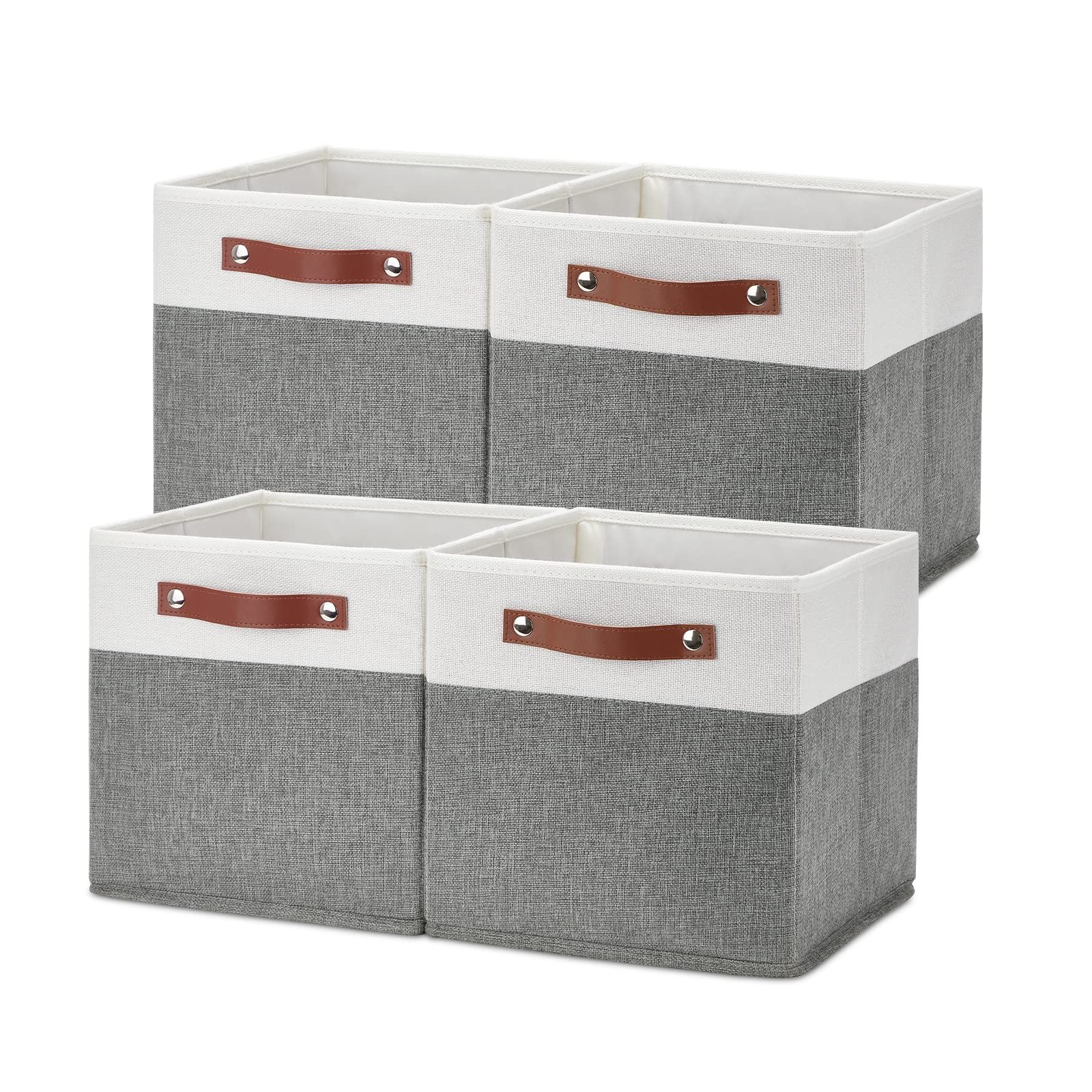 Cube Storage Bins 4 Pack Storage Cubes 11?11 Fabric Storage Bins Foldable Cube Storage Baskets with Handles