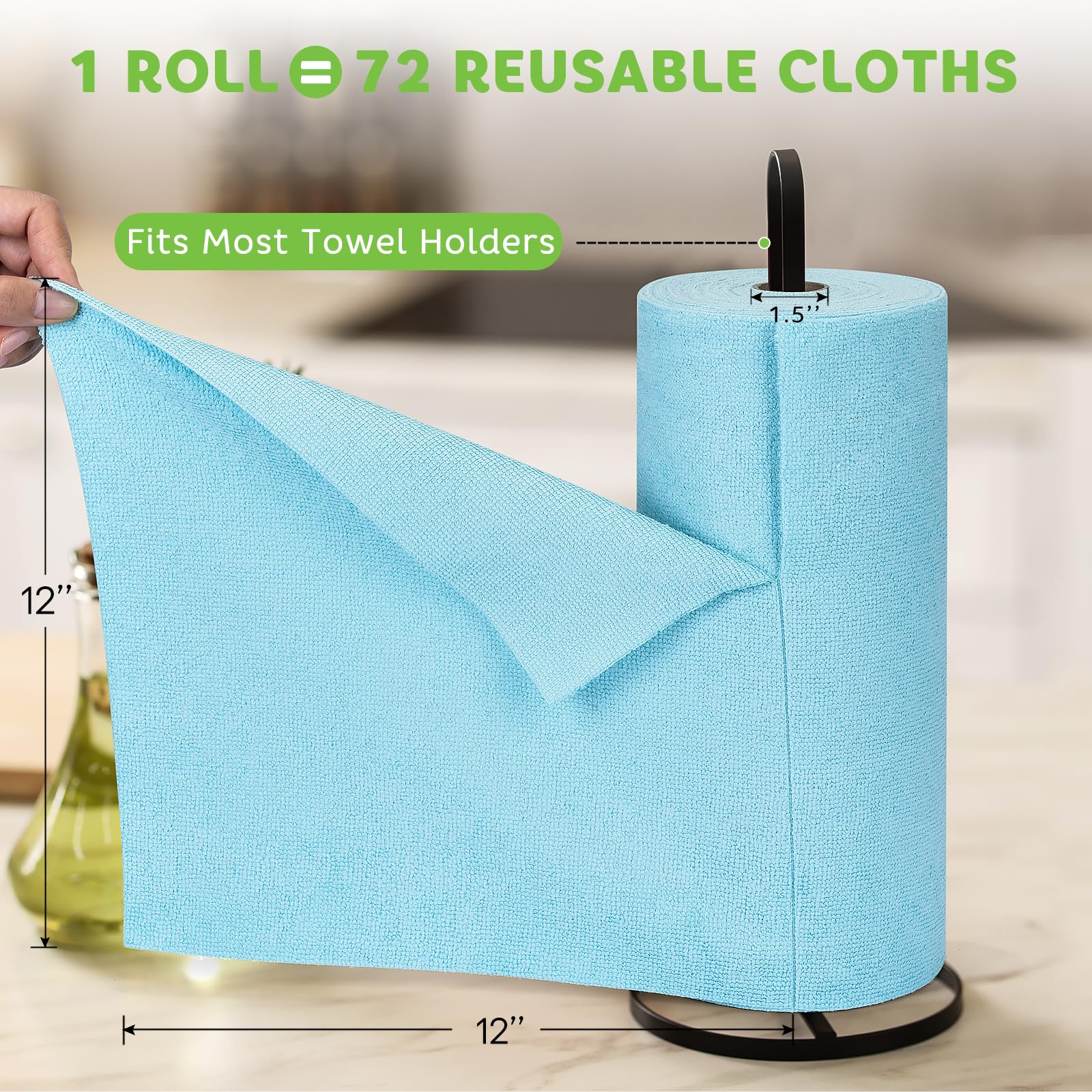 Matthew Microfiber Cleaning Cloth Roll 72Pack (72 Count)