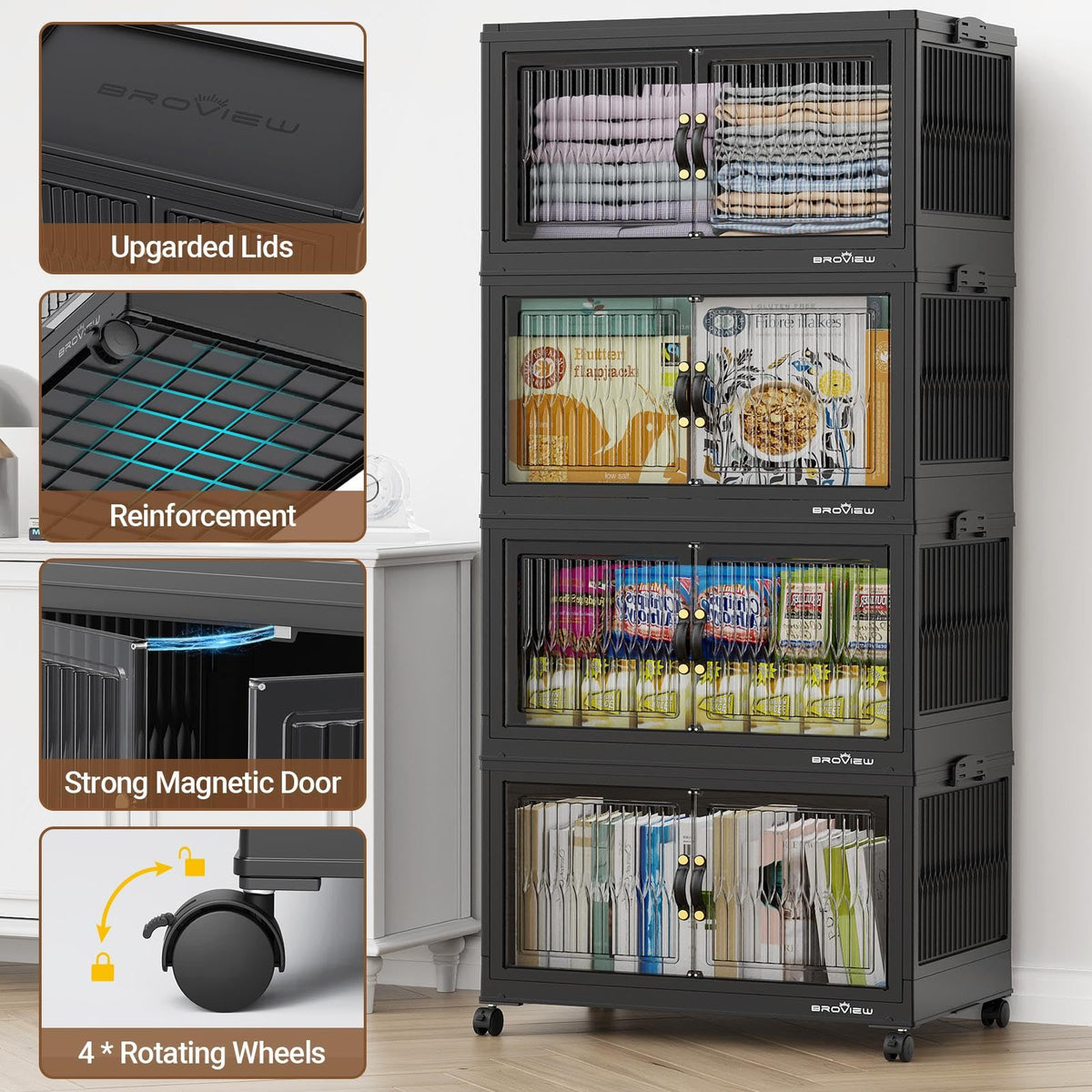 360Qt Stackable Storage Bins with 3 Lids (3 Count)