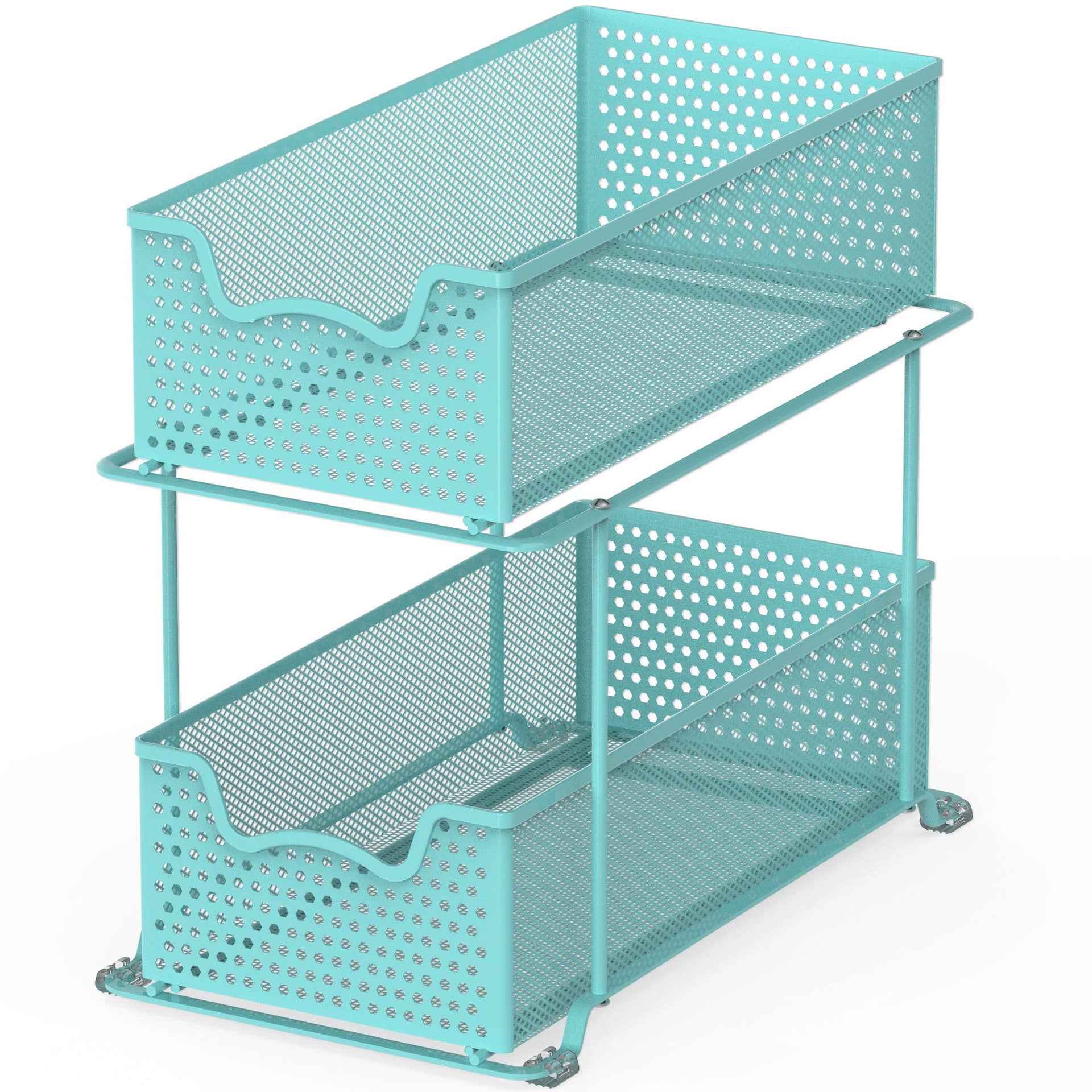 2 Tier Sliding Cabinet Basket Organizer Drawer