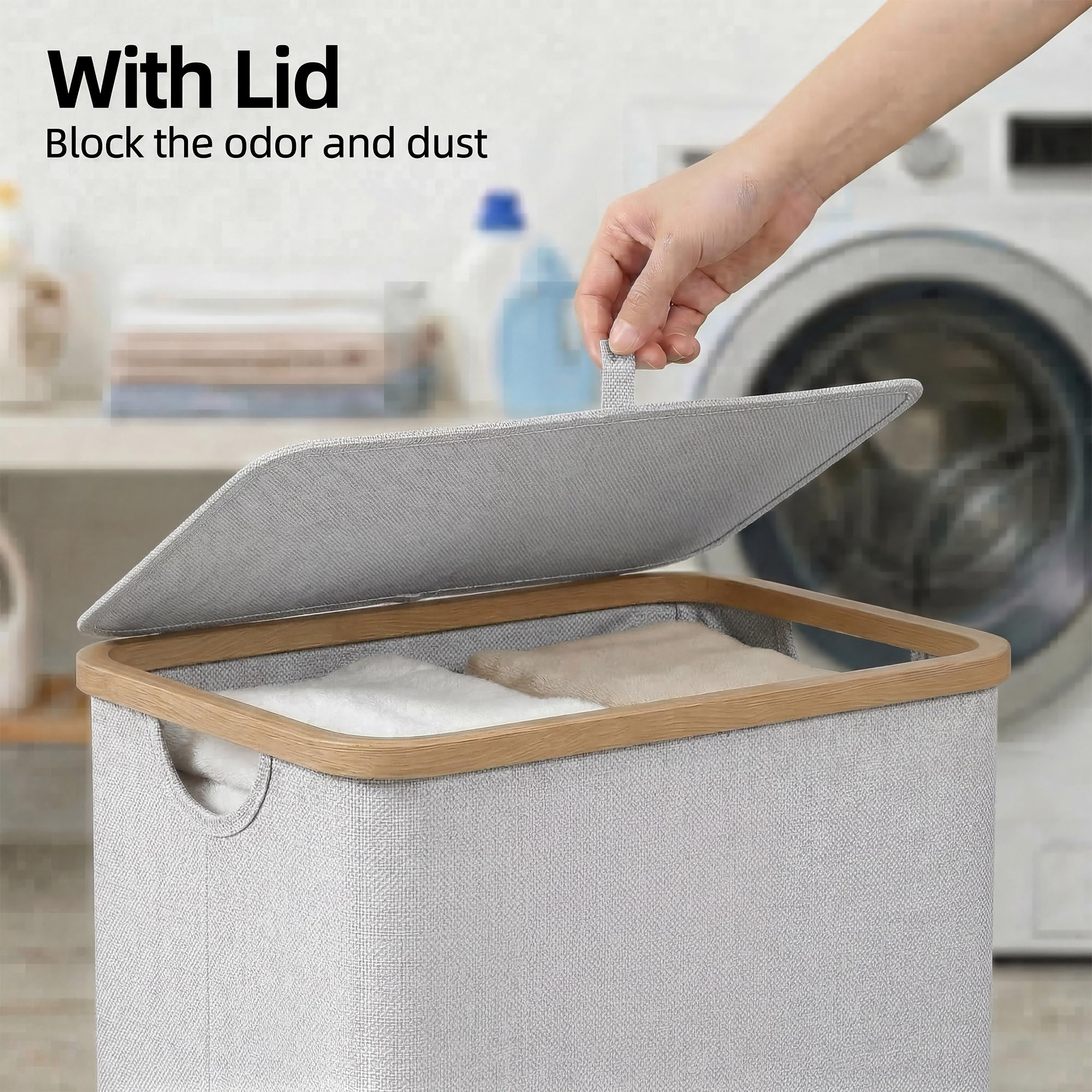 Slim Laundry Basket with Lid