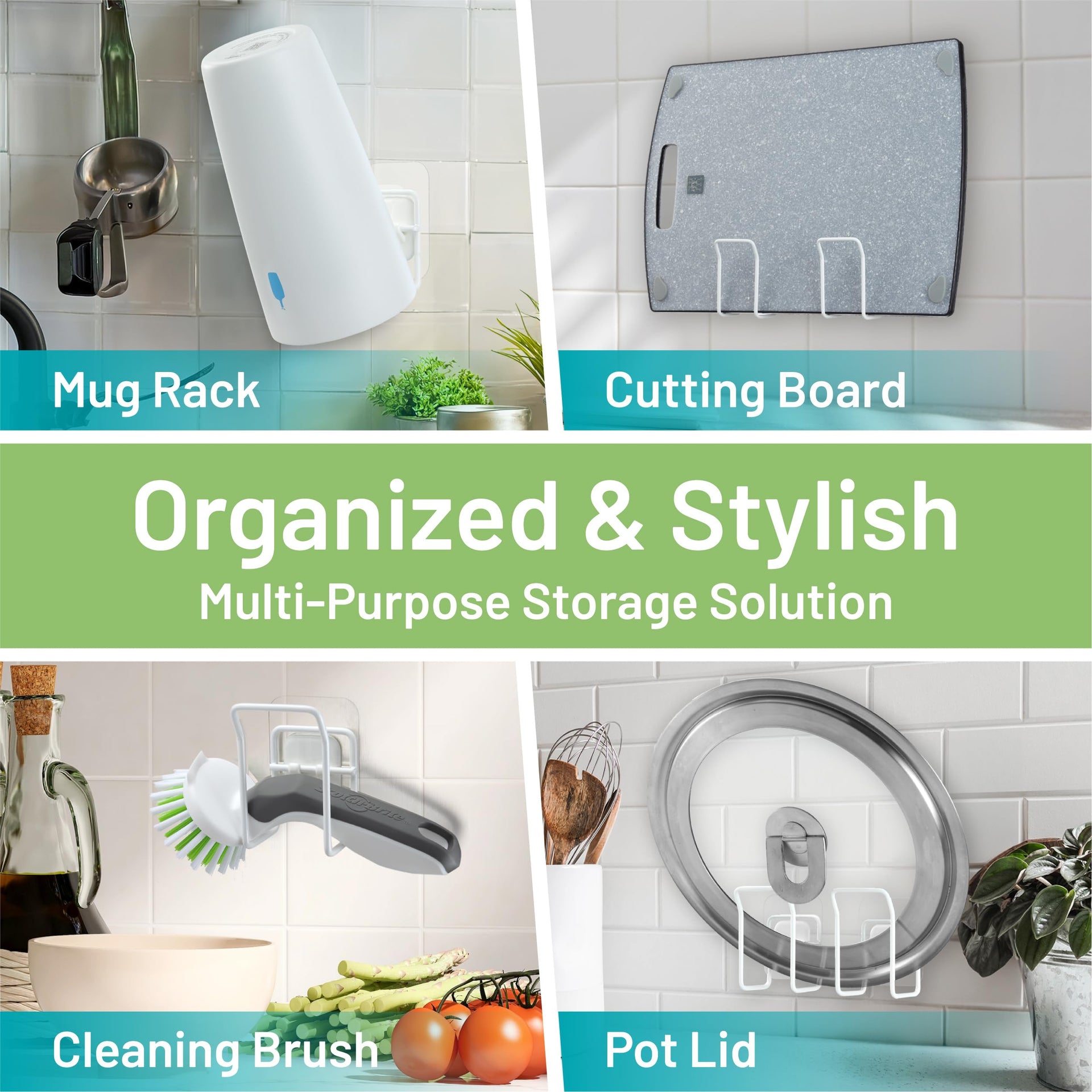 Hook LAB Reusable Sponge Holder for Kitchen Sink & Bathroom Organizer