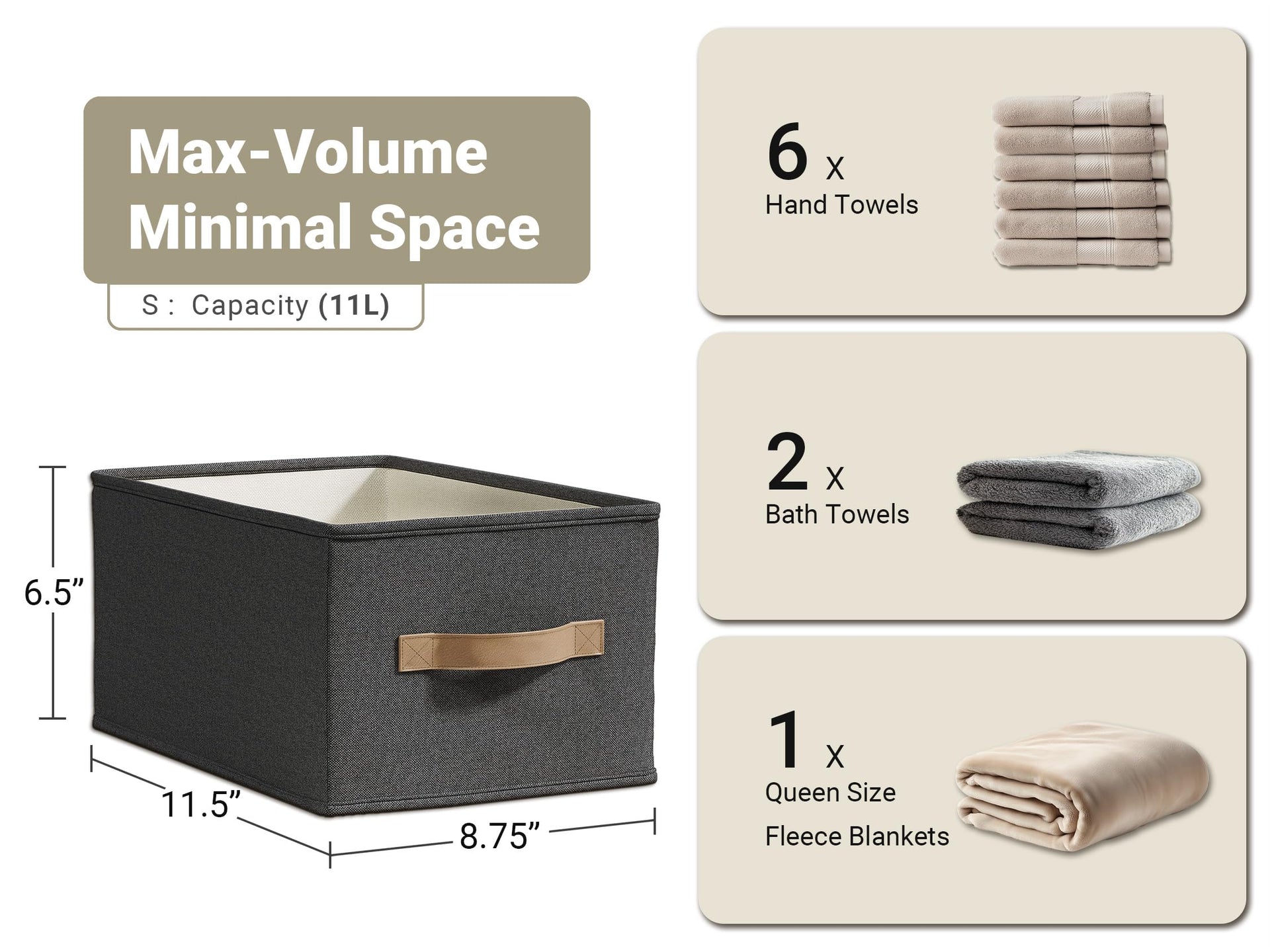 3 Pack Closet Storage Bins (3 Count)