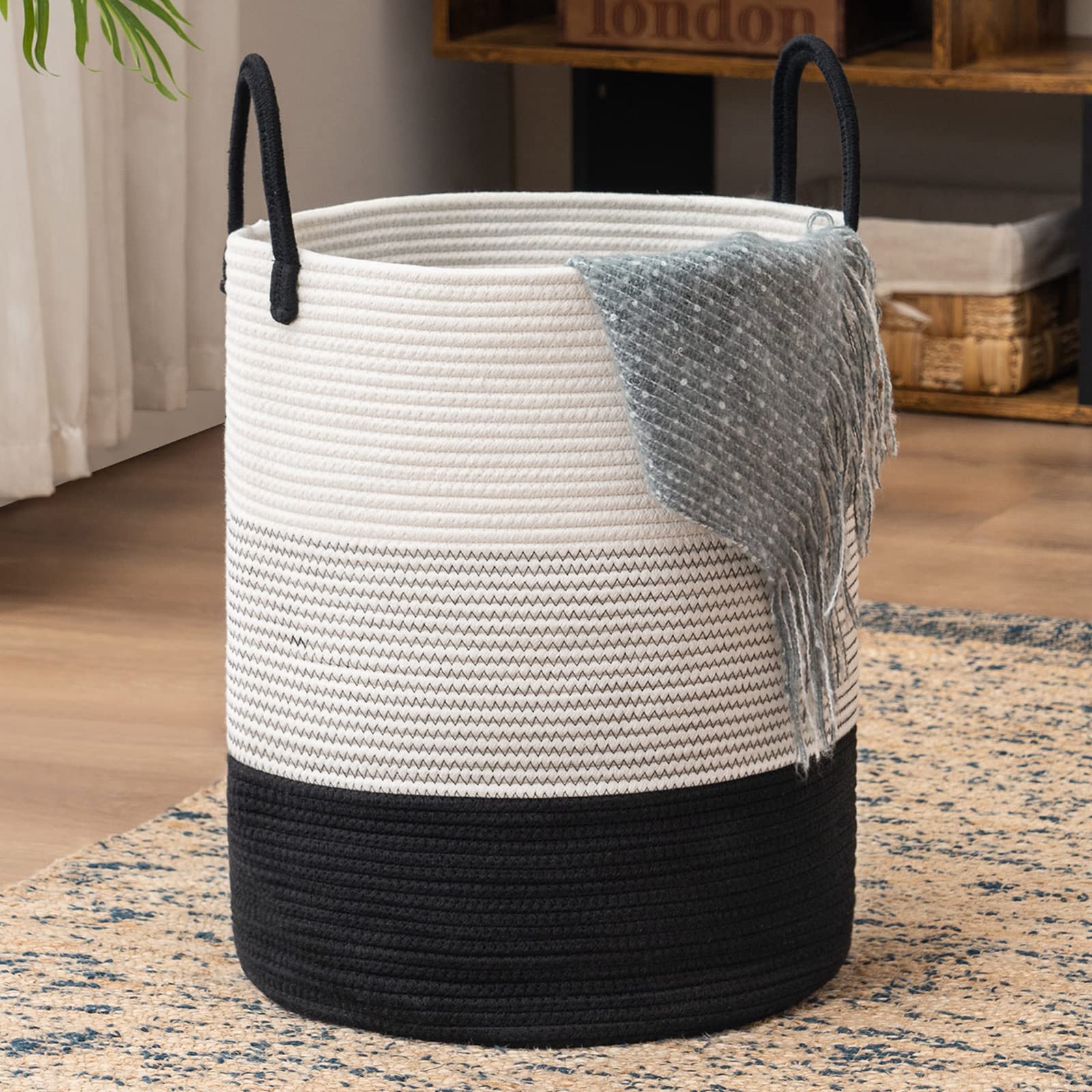Woven Rope Laundry Hamper Basket by YOUDENOVA - ModHome Supplies