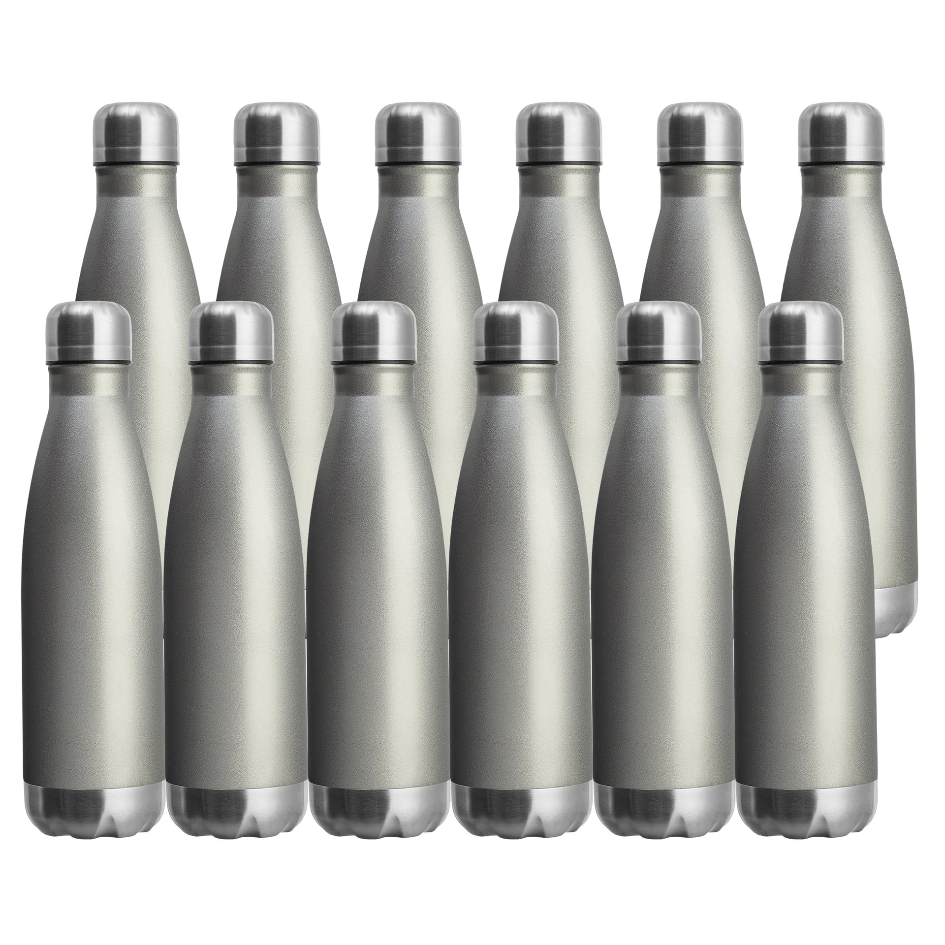 17oz Sport Water Bottle 12 Pack Vacuum Insulated Stainless Steel Leak (12 Count)