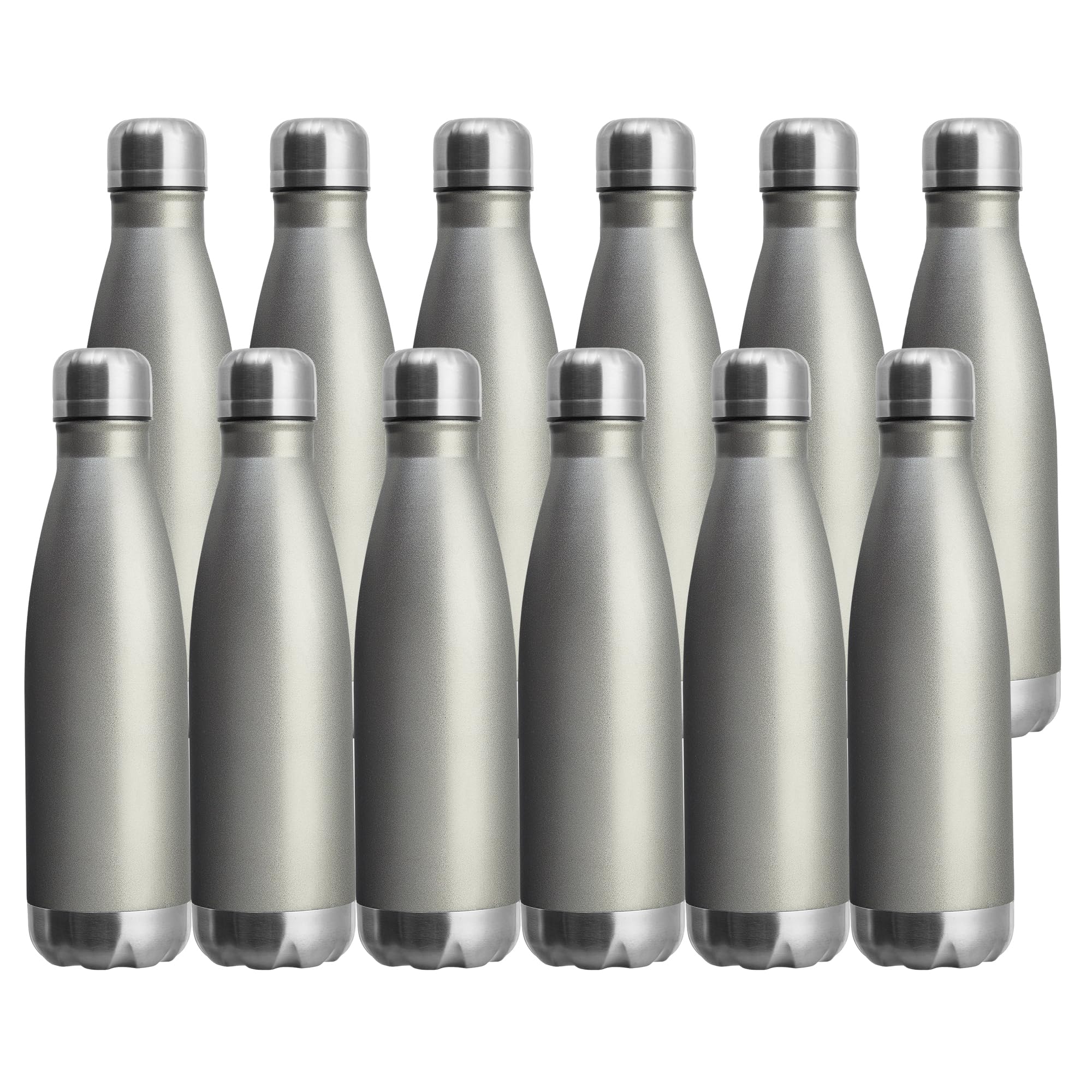 17oz Sport Water Bottle 12 Pack Vacuum Insulated Stainless Steel Leak (12 Count)