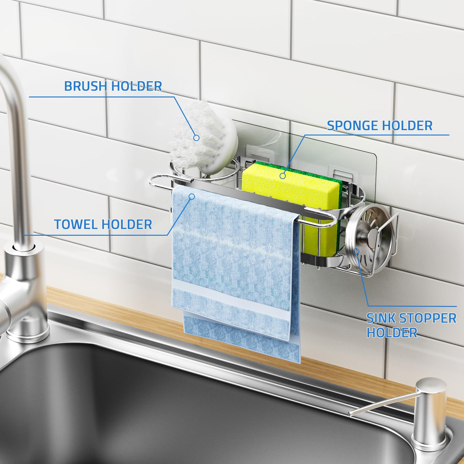 Kitchen Sink Caddy Sponge Holder in The Sink