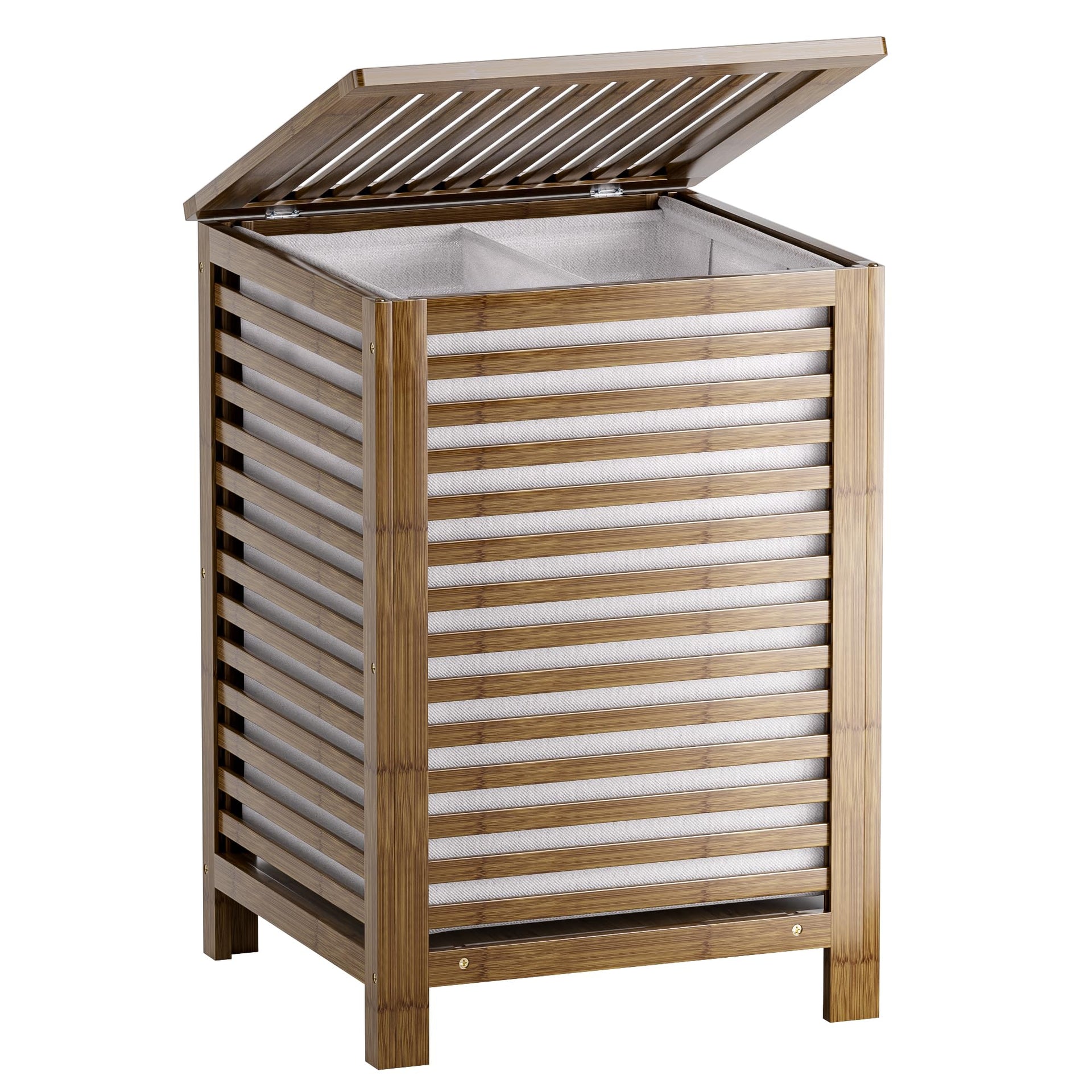 Double Laundry Hamper with Lid