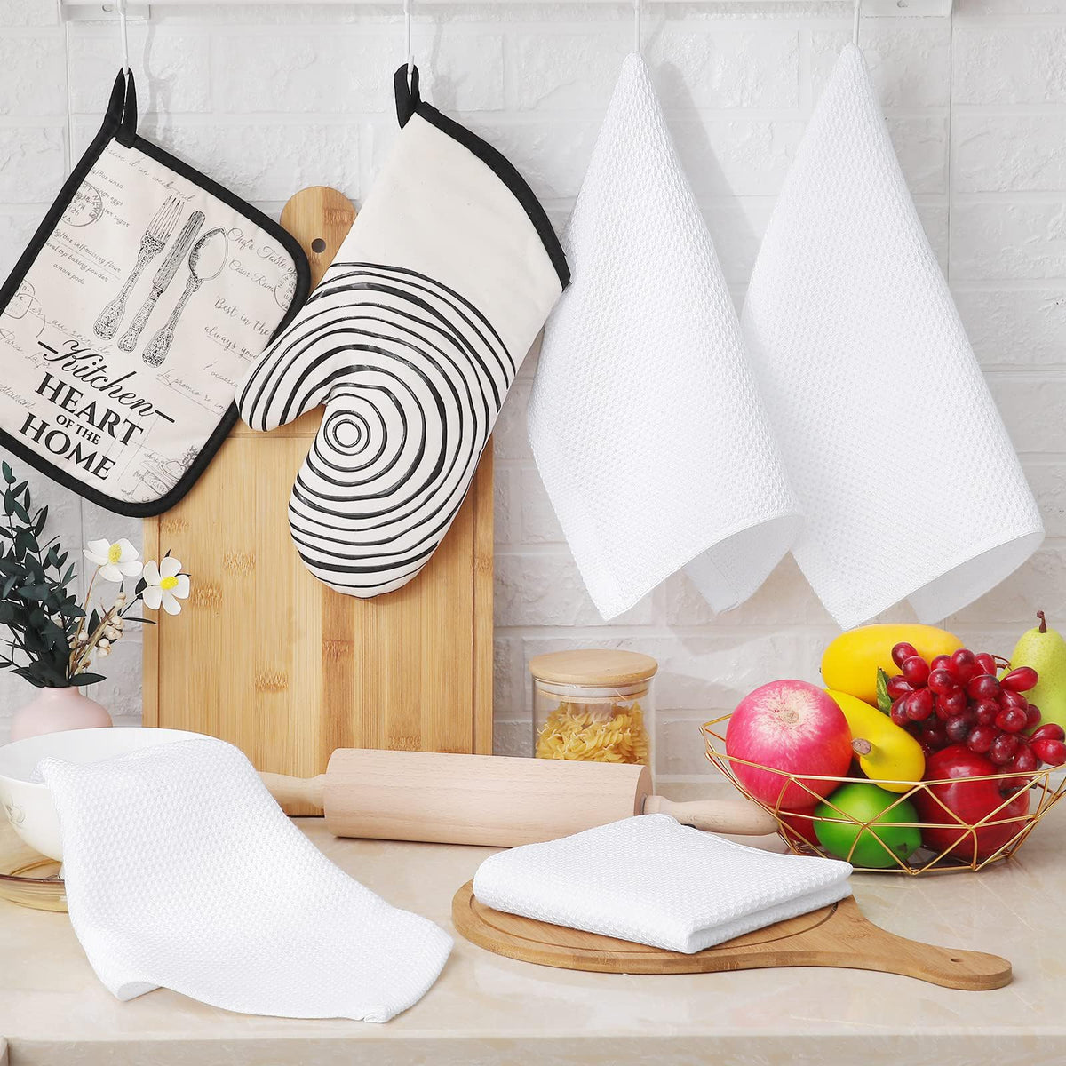 100% Cotton Waffle Weave Kitchen Dish Cloths 18 (8 Count)
