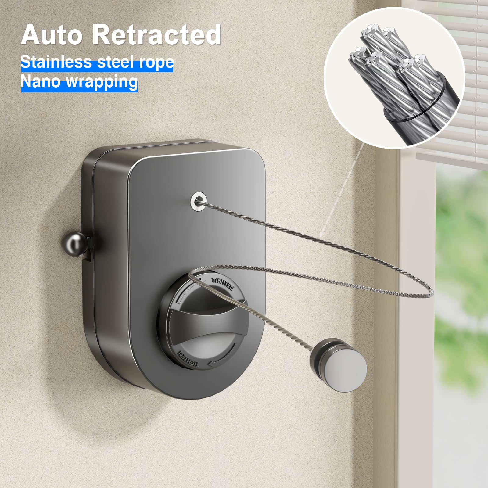Retractable Clothesline Indoor (13.8 Foot)