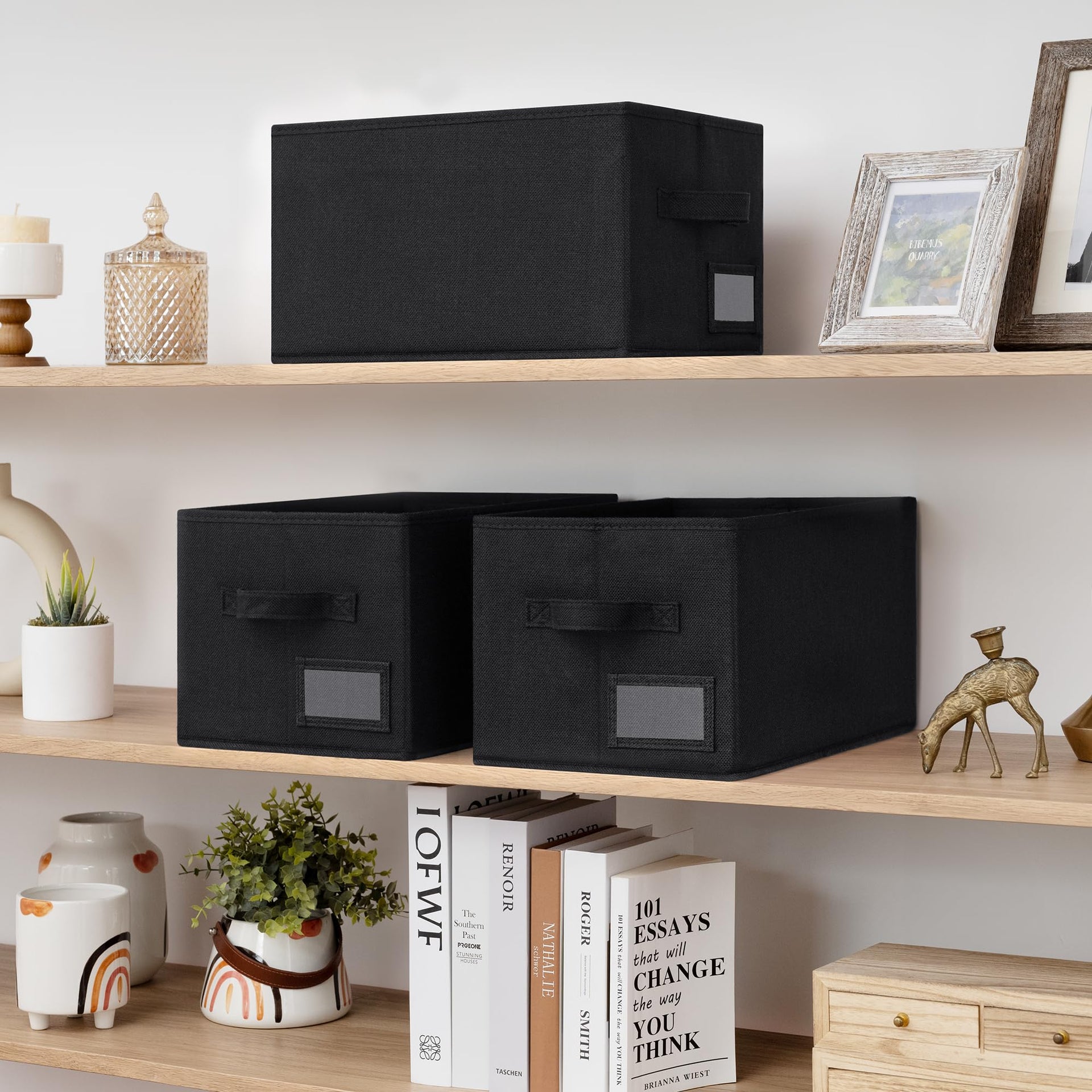 Closet Storage Bins with Label (3 Count)