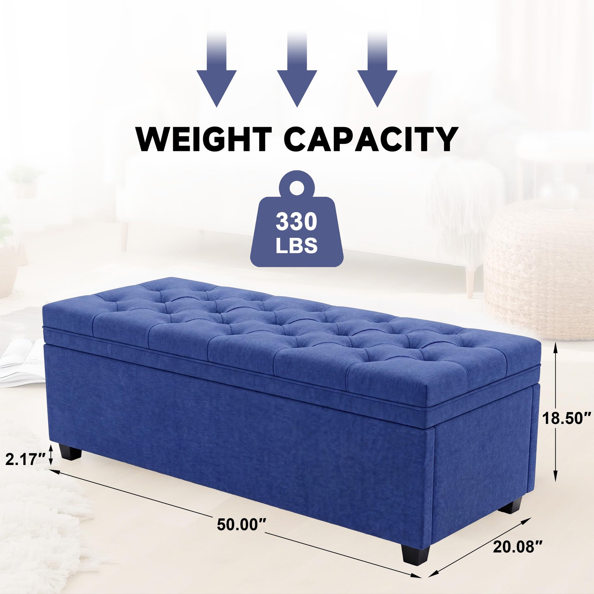 50 Inch Large Storage Ottoman