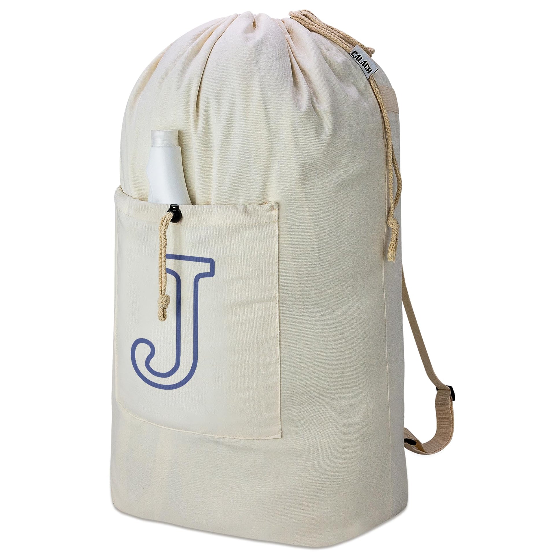 Laundry Bag Backpack Personalized Initial Canvas Laundry Bag