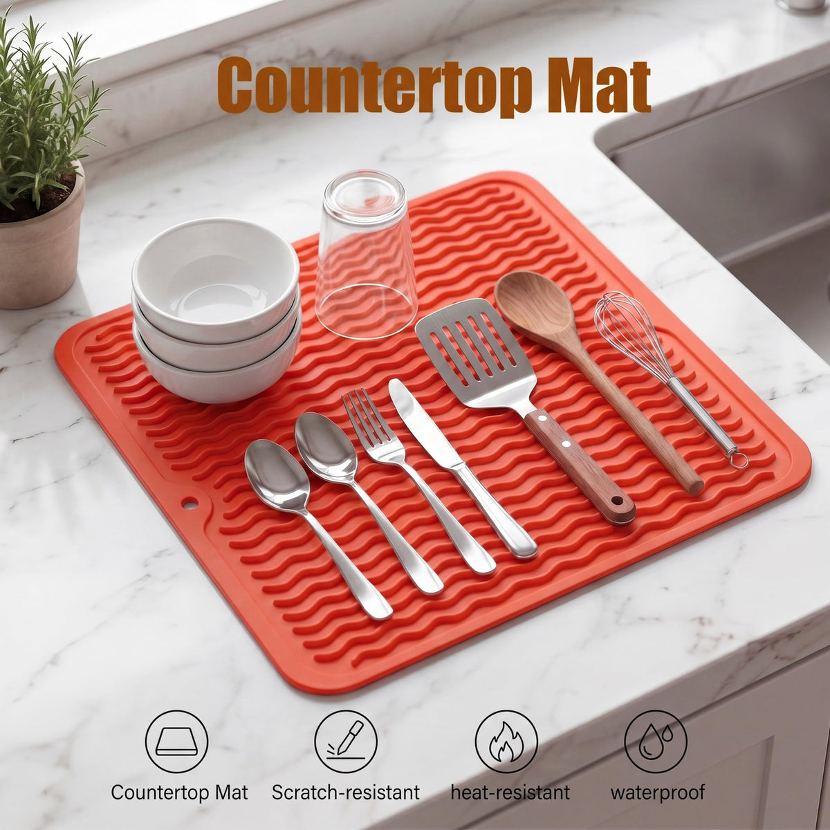 Silicone Dish Drying Mat for Multiple Usage