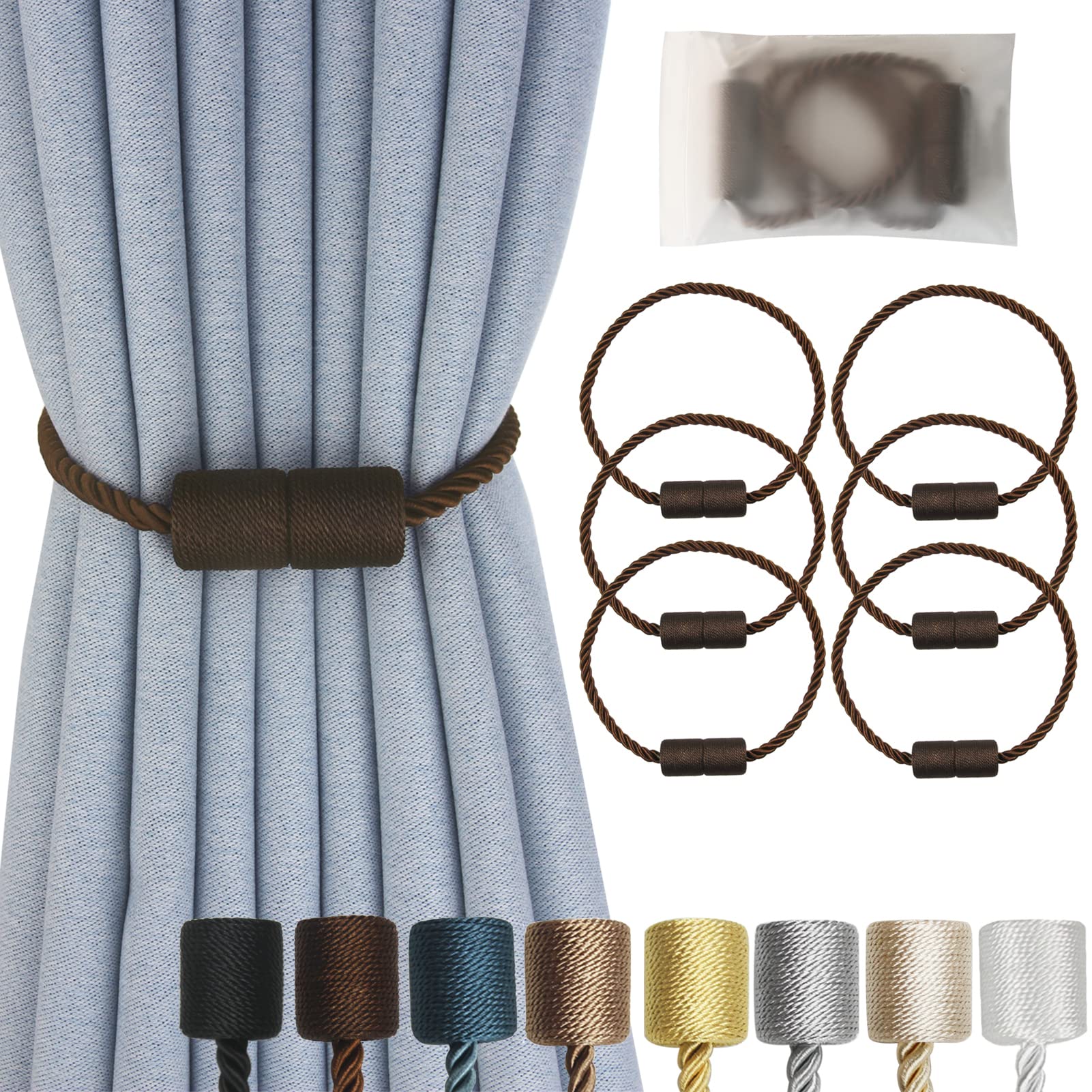 Magnetic Curtain Tiebacks Decorative Holdbacks Rope Tie Back Drapes Hangtty