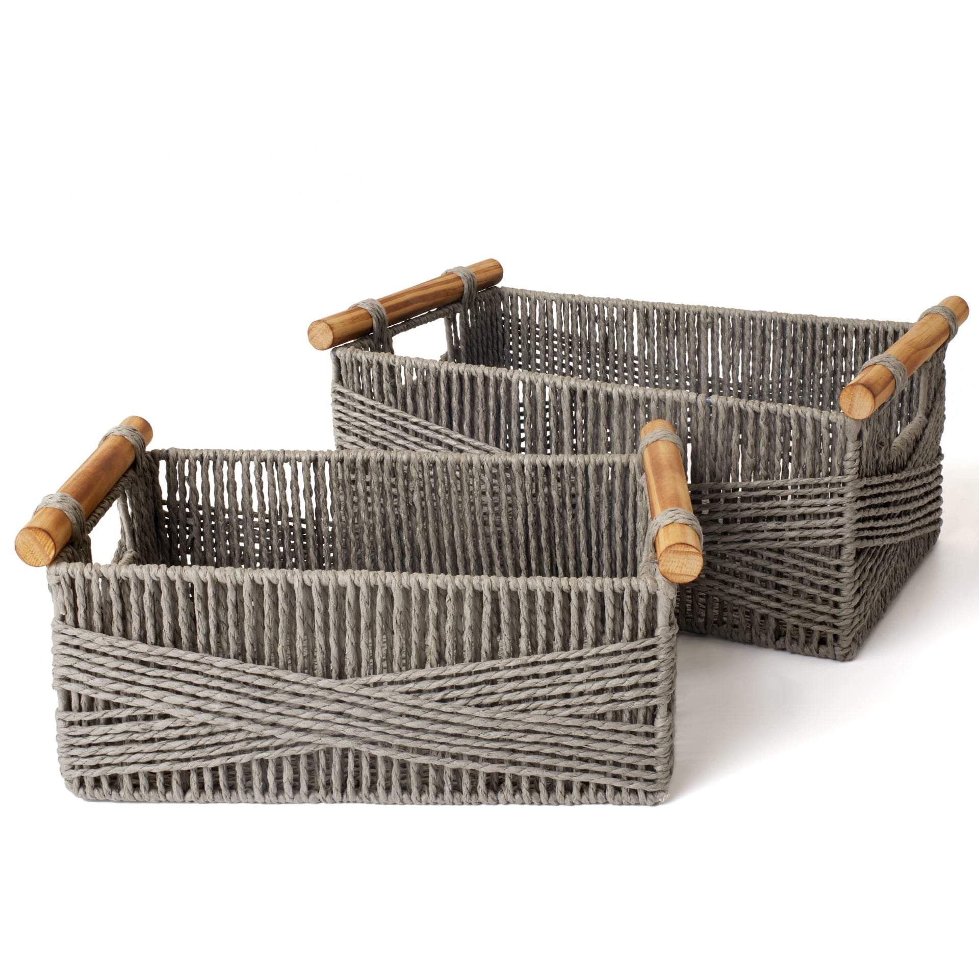 Wicker Storage Baskets for Organizing (2 Count)