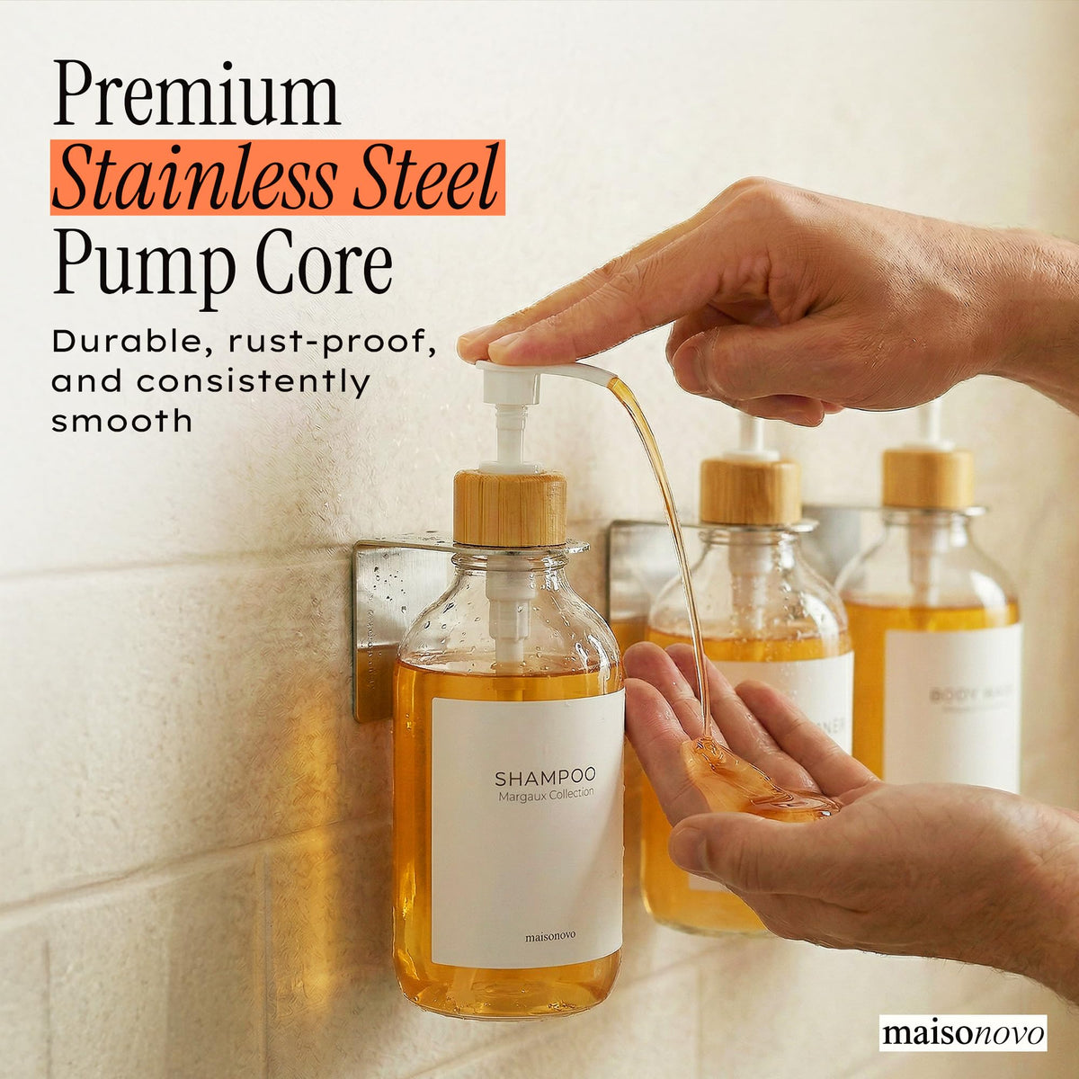 Shampoo and Conditioner Dispenser (3 Count)